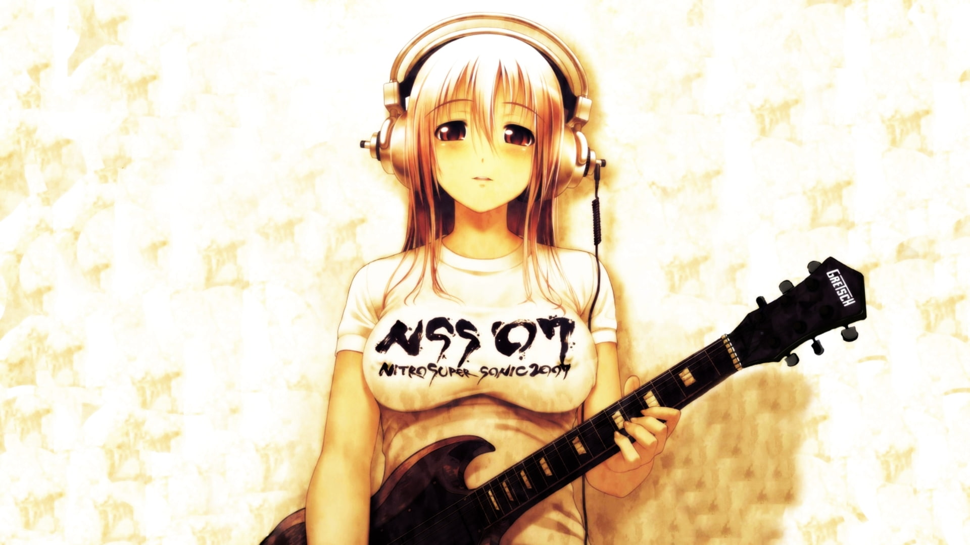 nitroplus, sonic, anime, headphones, super, video, sonico, art, headphones girl, 1080P, games, girl, girls, soniko, hd, guitars, x, blondes, HD Wallpaper
