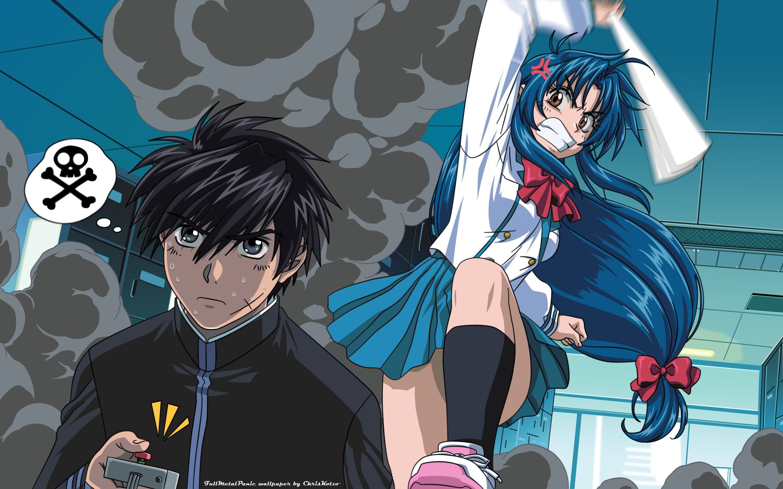 full metal panic sousuke sagara chidori kaname, 2K, HD Wallpaper