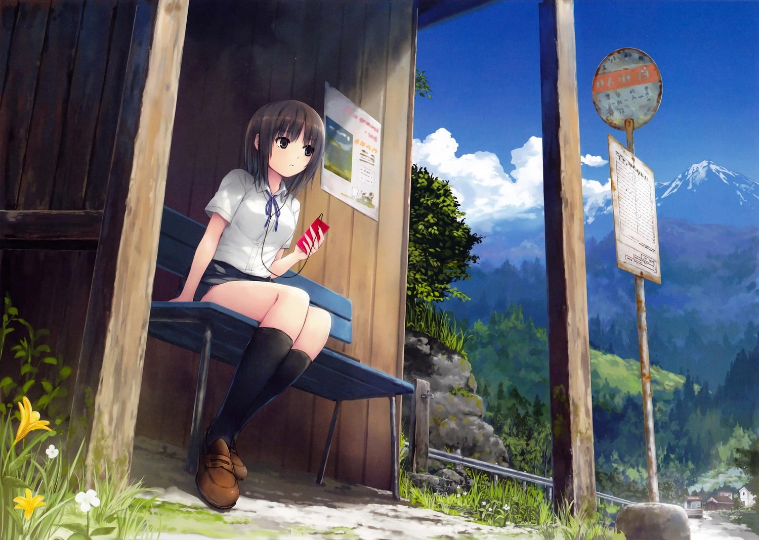 720P, anime skirt school uniform anime girls coffee kizoku original characters, HD Wallpaper