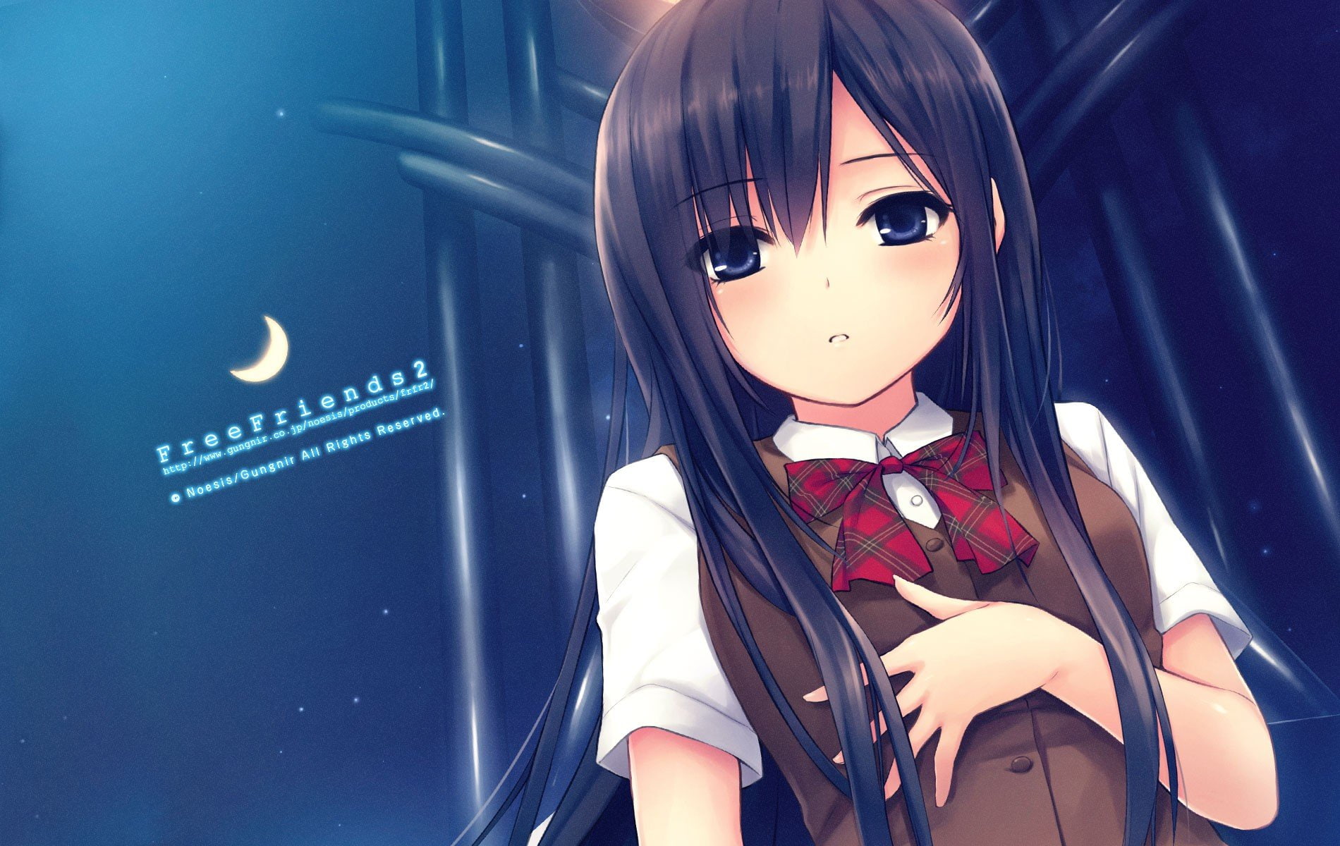 coffee, 720P, schoolgirls, Anime Girls, Long Hair, Kizoku, HD Wallpaper