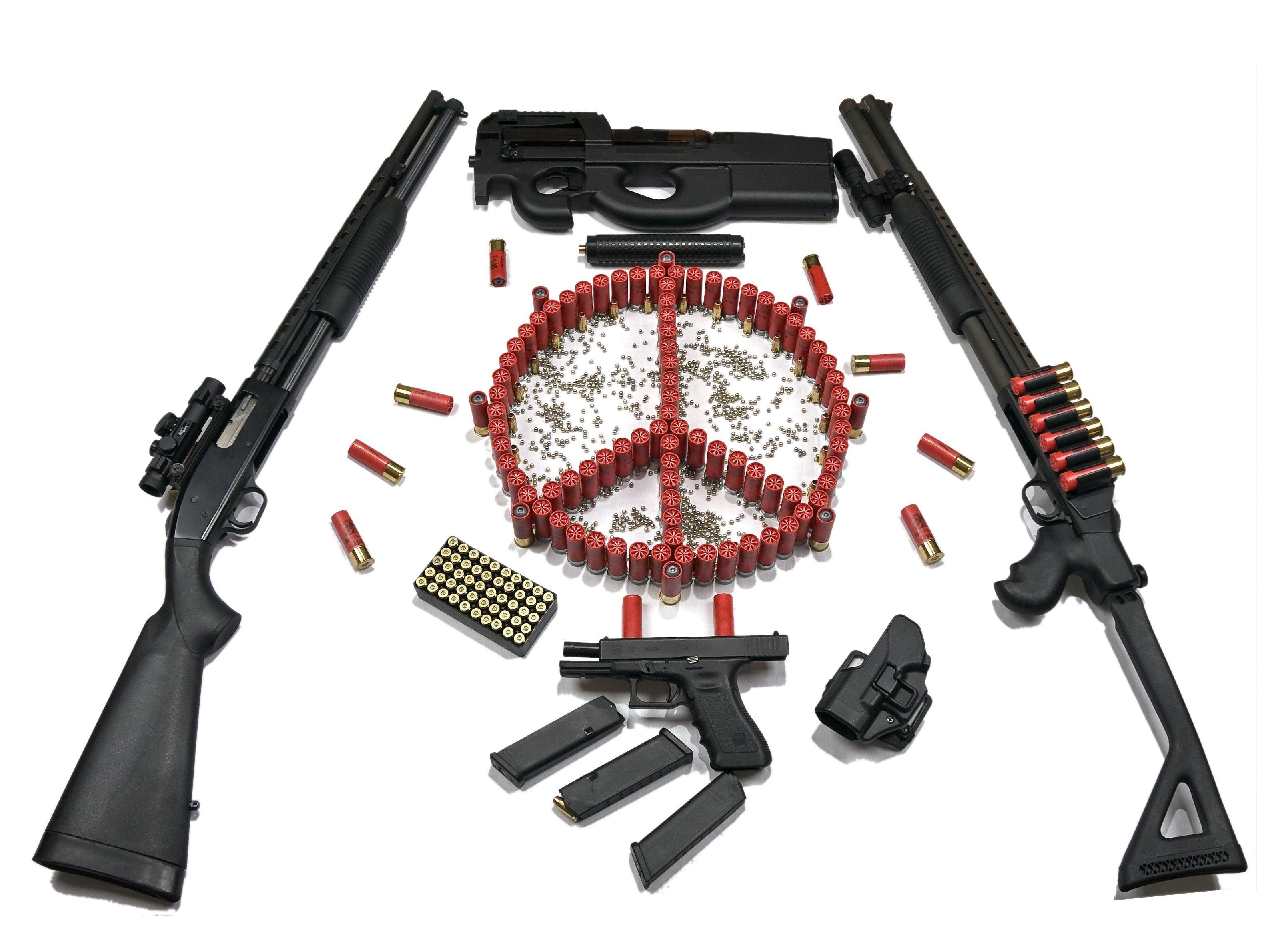 Glock, 2K, FN P90, Peace Sign, gun, HD Wallpaper