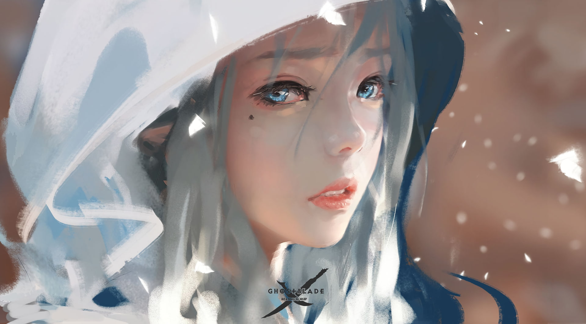 Face, Blue Eyes, Comics, 1080P, Hood, Girl, GhostBlade, HD Wallpaper
