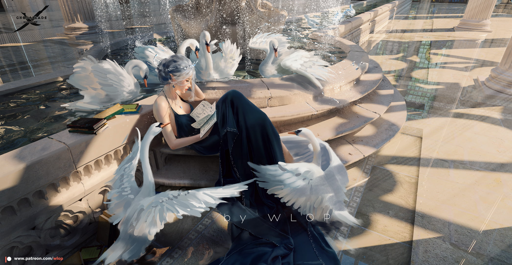 princess, fantasy architecture, digital painting, WLOP, 1080P, GhostBlade ( comics ), HD Wallpaper