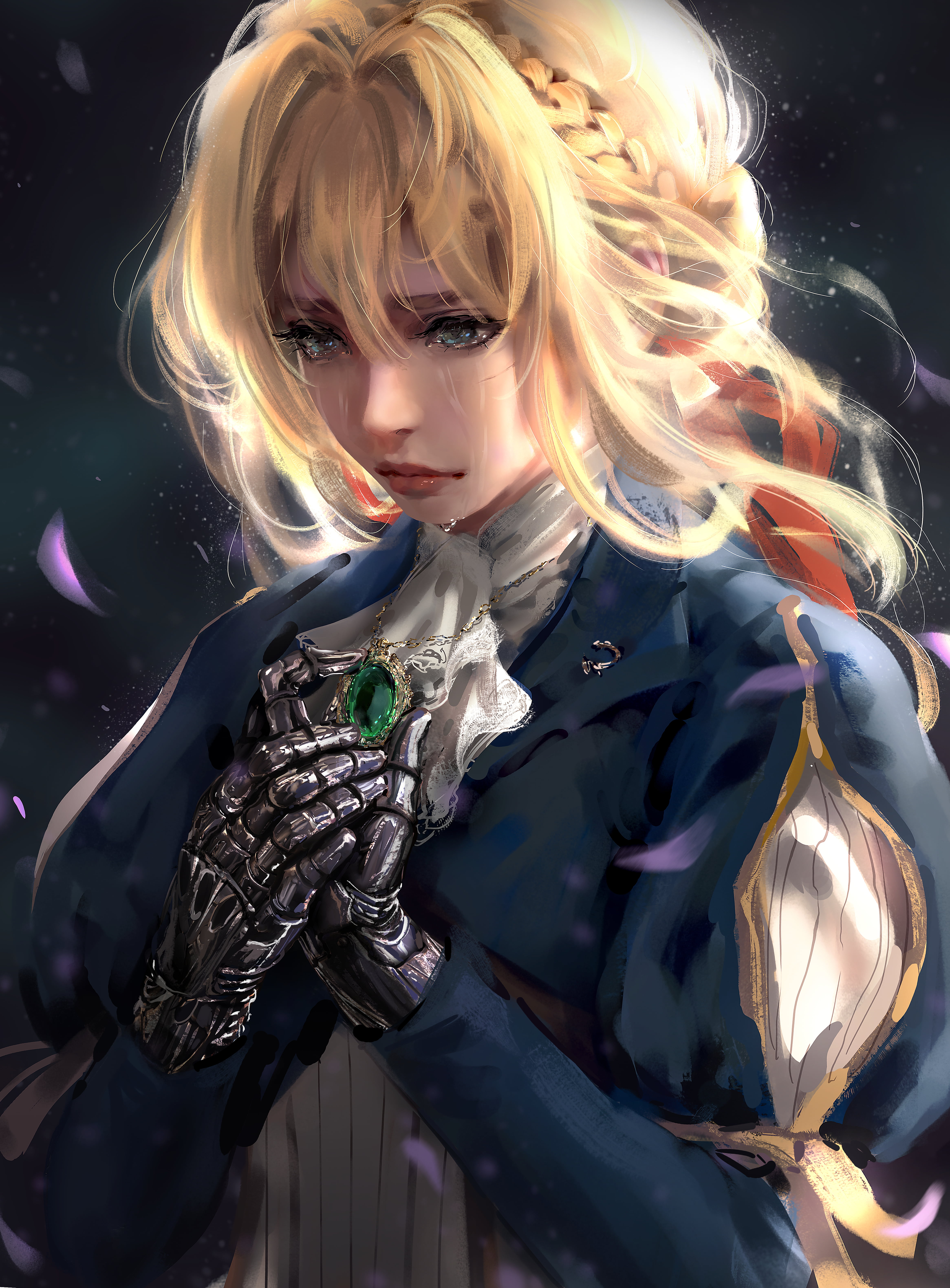 Nixeu, fantasy girl, anime, artwork, digital art, fan art, Violet Evergarden (character), illustration, drawing, women, 5K, anime girls, fantasy art, Phone HD Wallpaper