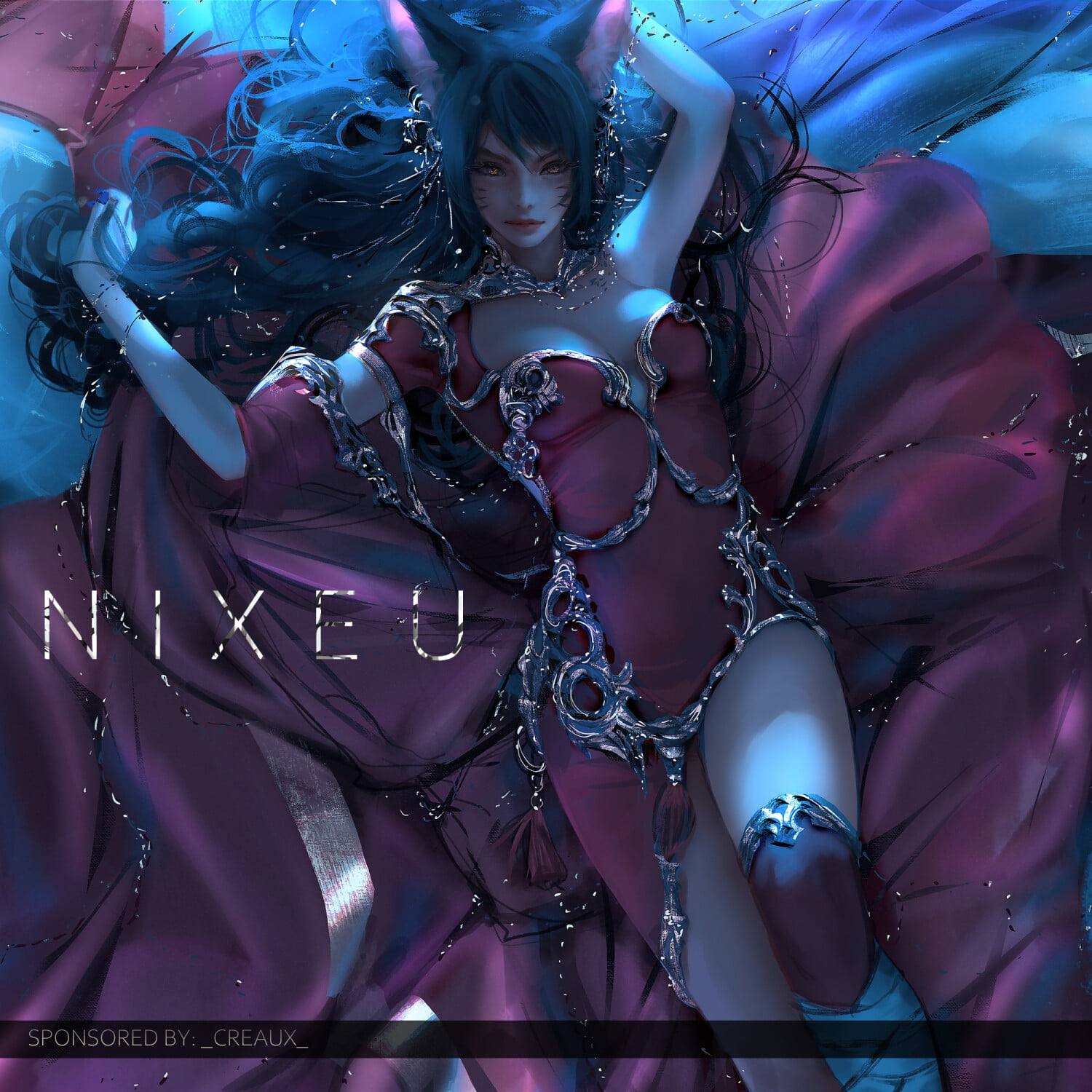artwork, Nixeu, red clothing, women, fantasy art, digital art, digital painting, 720P, drawing, fictional character, Phone HD Wallpaper