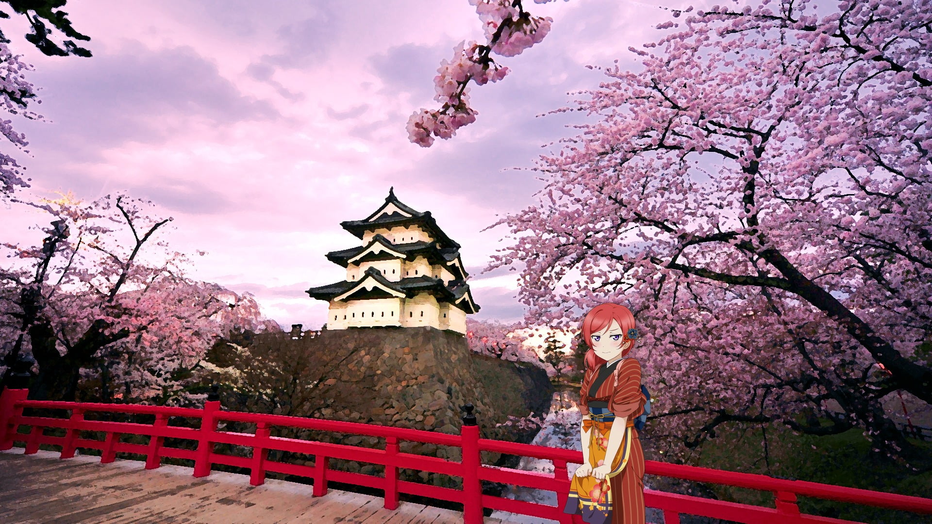 cherry tree, nature, Love Live!, art and craft, built structure, artwork, outdoors, no people, representation, branch, statue, blossom, religion, belief, HD Wallpaper