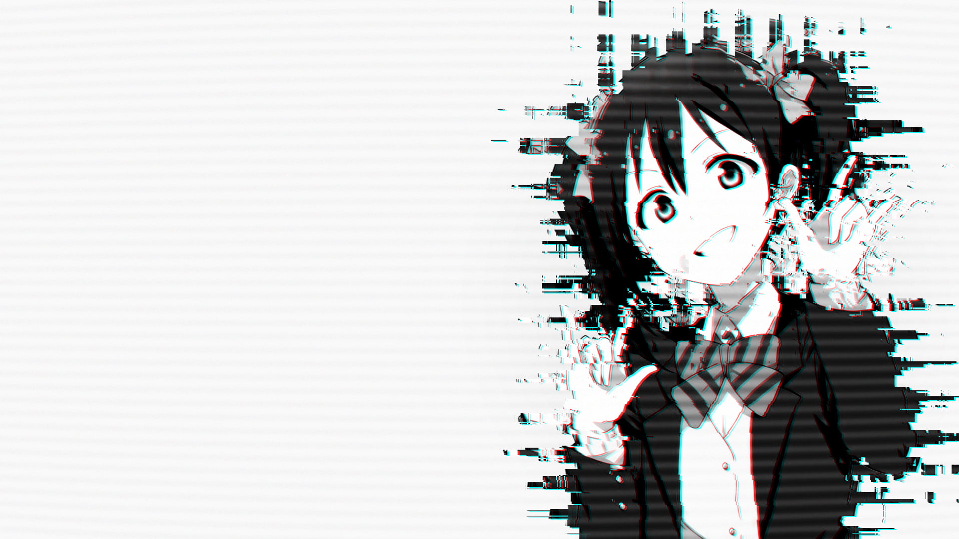 time, indoors, wall - building feature, clock, anime, Yazawa Nico, built structure, looking, copy space, people, digital art, headshot, white background, HD Wallpaper