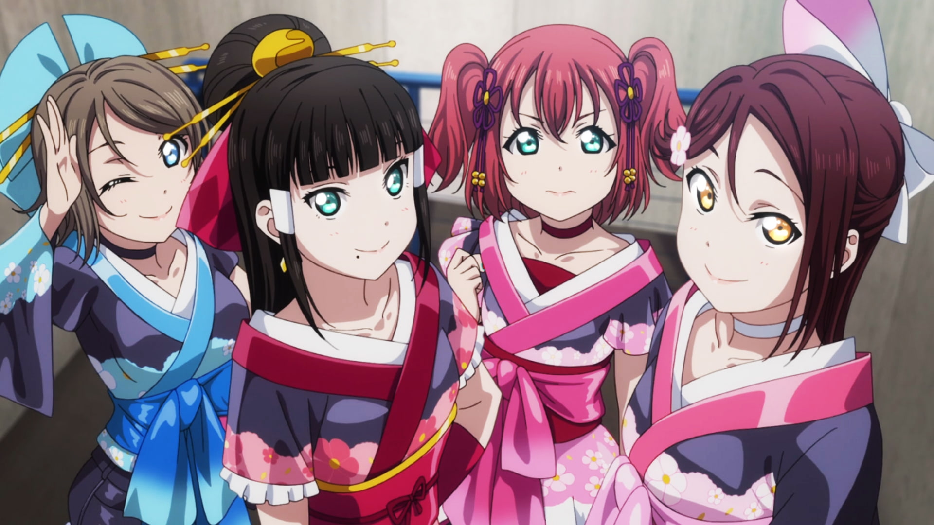 Anime, Love Live! Sunshine!!, Ruby Kurosawa, Dia Kurosawa, 1080P, Riko Sakurauchi, You Watanabe, HD Wallpaper