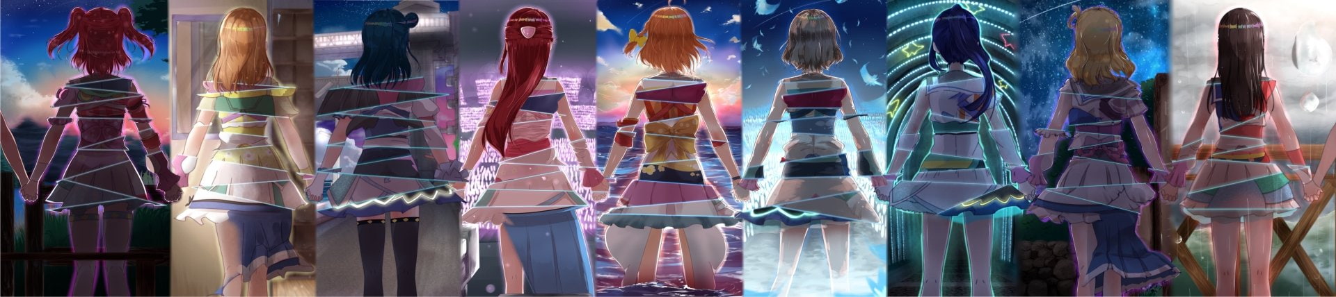 You Watanabe, Riko Sakurauchi, Yoshiko Tsushima, Hanamaru Kunikida, Anime, Kanan Matsuura, Mari Ohara, 1080P, Chika Takami, Dia Kurosawa, Love Live! Sunshine!!, HD Wallpaper