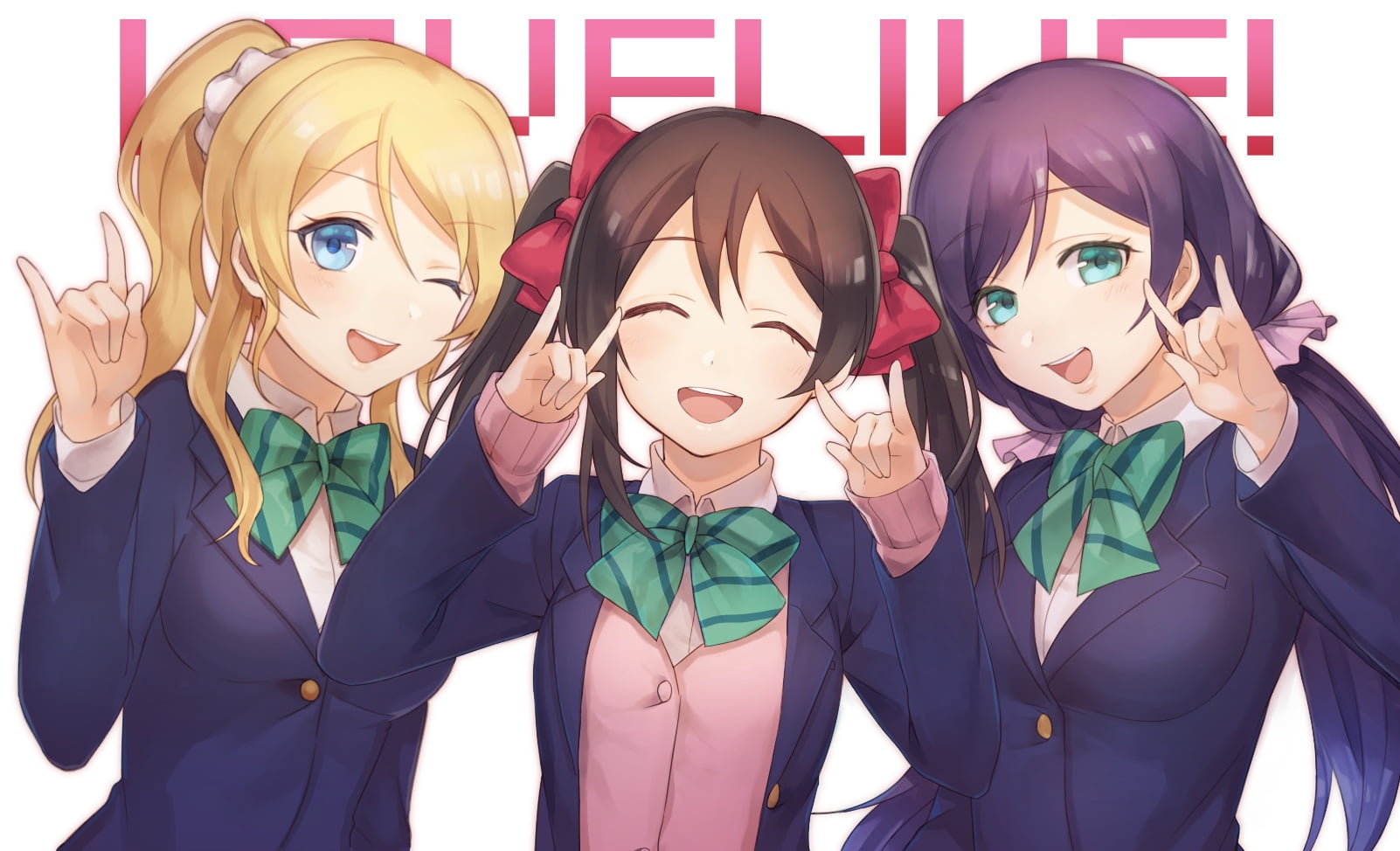 indoors, looking at camera, waist up, art and craft, portrait, Love Live!, Toujou Nozomi, women, representation, clothing, mask, school uniform, anime, HD Wallpaper