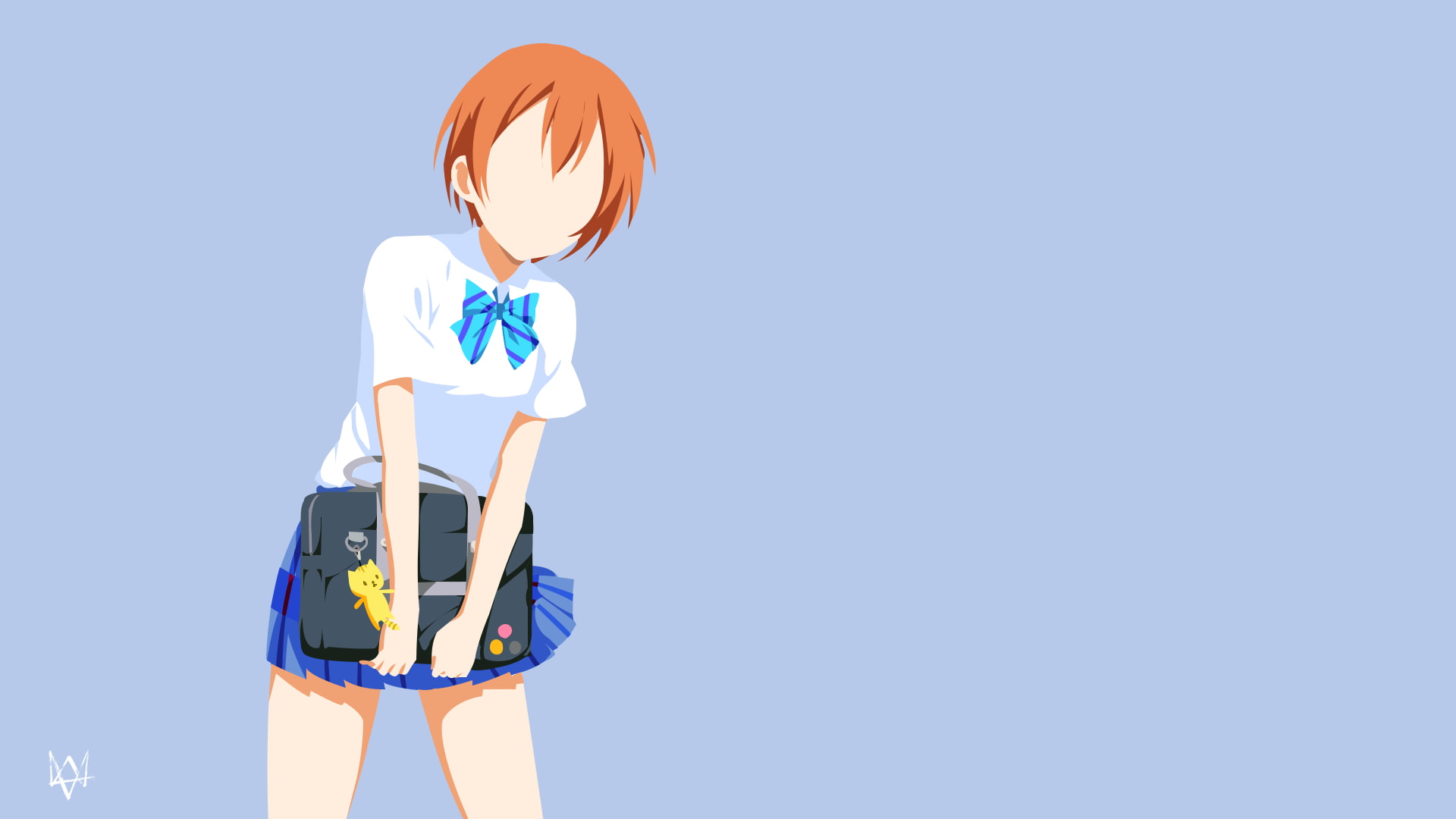 unrecognizable person, standing, blue, representation, men, clear sky, Love Live!, day, creativity, low angle view, nature, anime girls, minimalism, childhood, HD Wallpaper