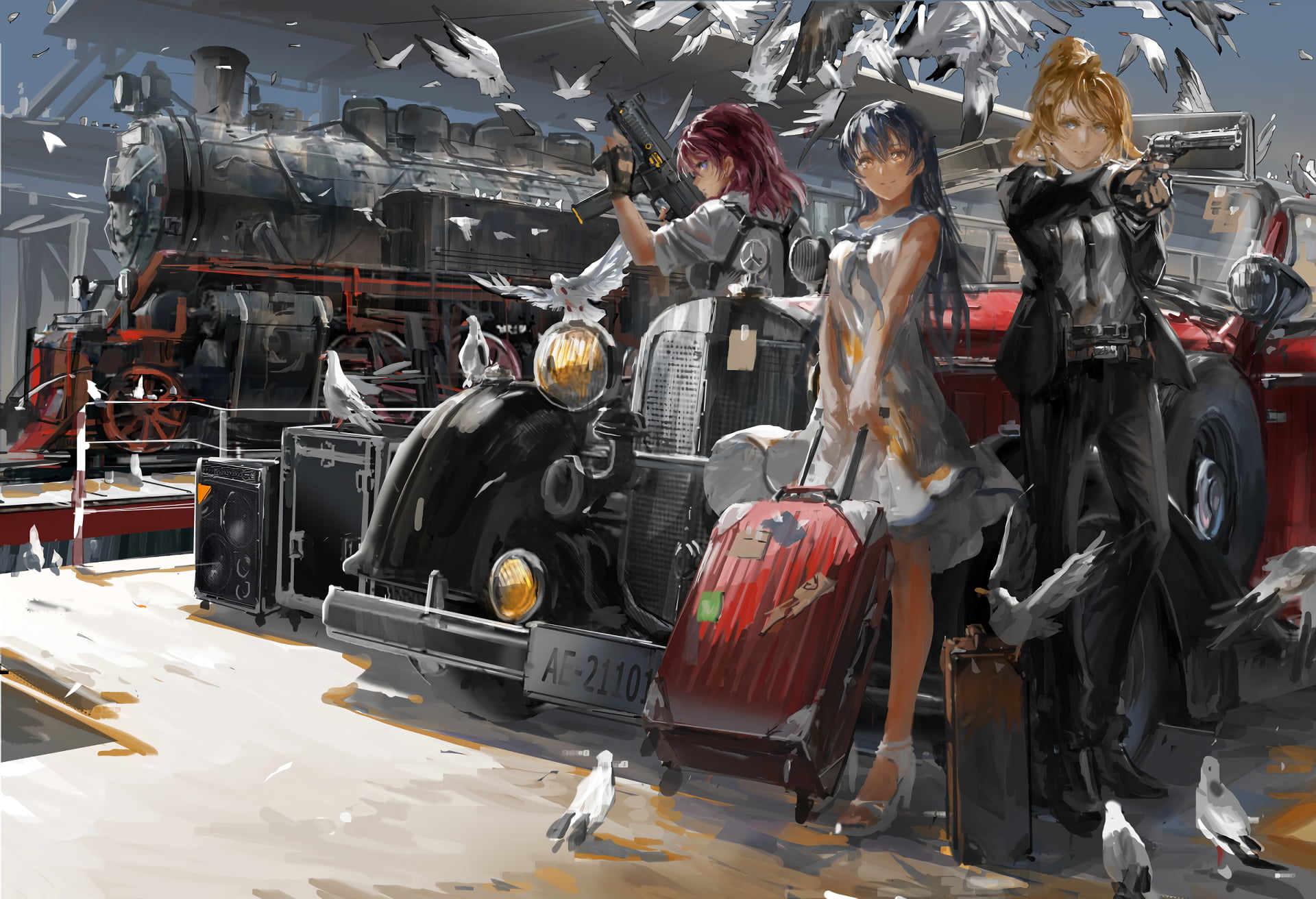 anime, Sonoda Umi, comic art, Love Live!, 1080P, Ayase Eli, Nishikino Maki, HD Wallpaper