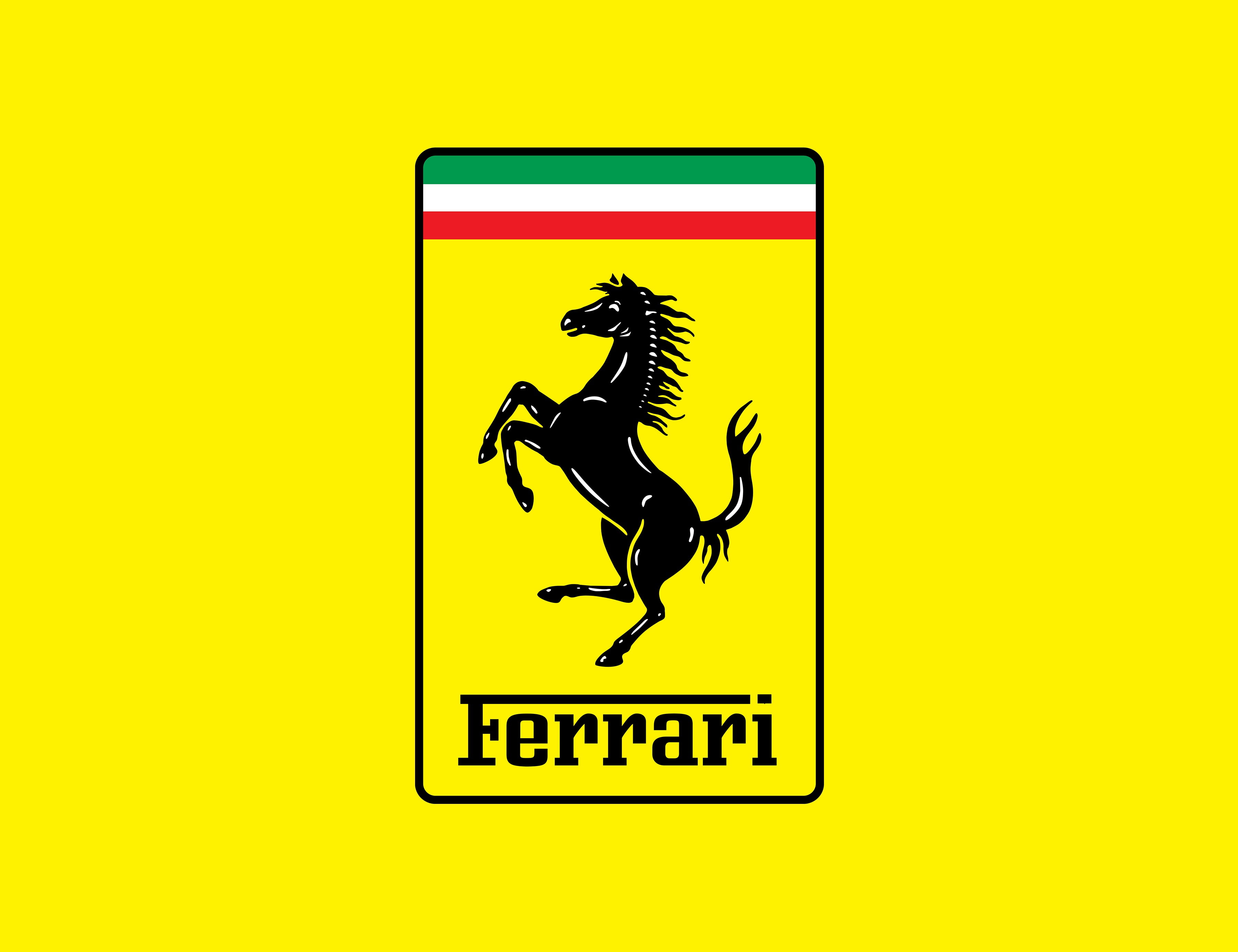 2K, yellow, logo, Ferrari, horse, fon, HD Wallpaper