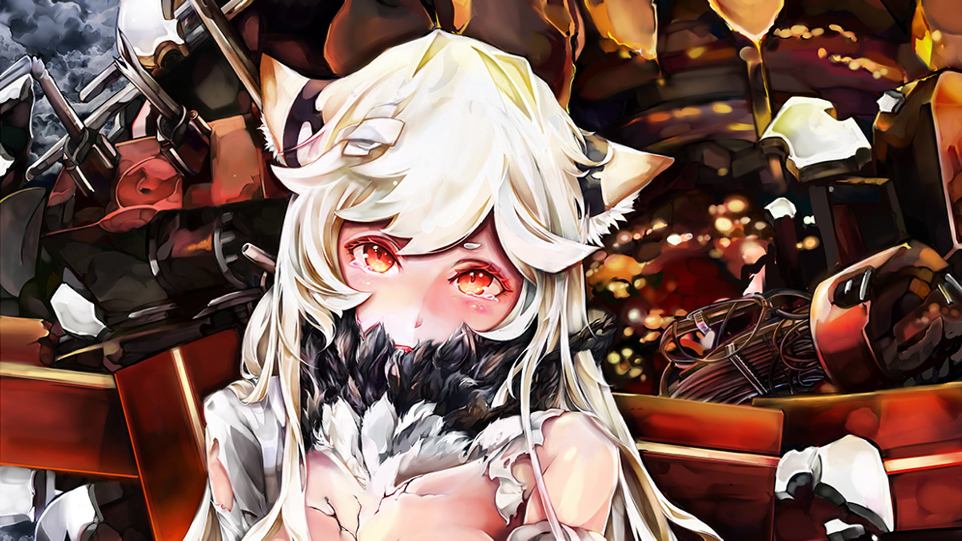 disguise, anime girls, Kantai Collection, lifestyles, women, mask - disguise, child, blond hair, portrait, representation, girls, 1080P, headshot, real people, HD Wallpaper