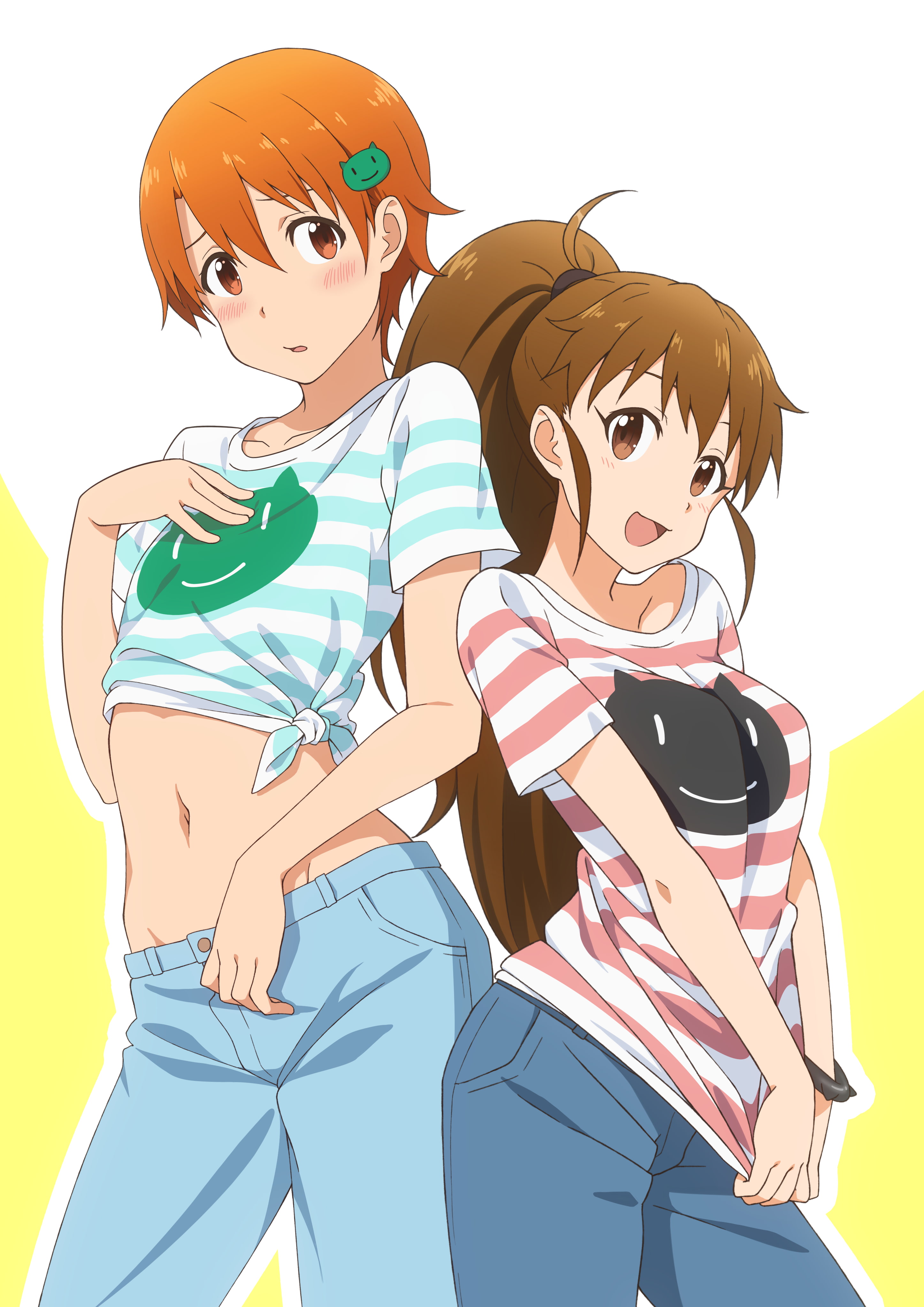 Wagnaria, 4K, anime girls, Working!!, Inami Mahiru, Taneshima Popura, Phone HD Wallpaper