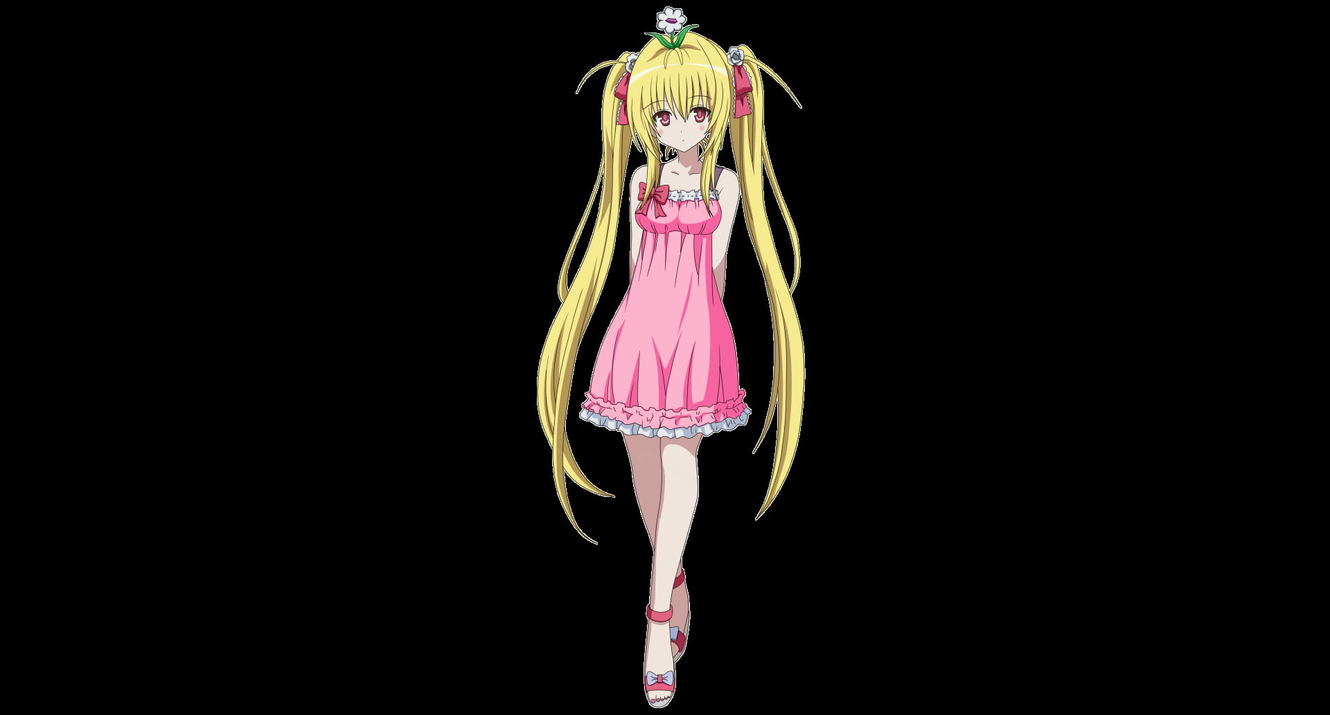 Dress, Pink Dress, Golden Darkness, Girl, To Love-Ru: Darkness, 1080P, Blonde, Anime, HD Wallpaper