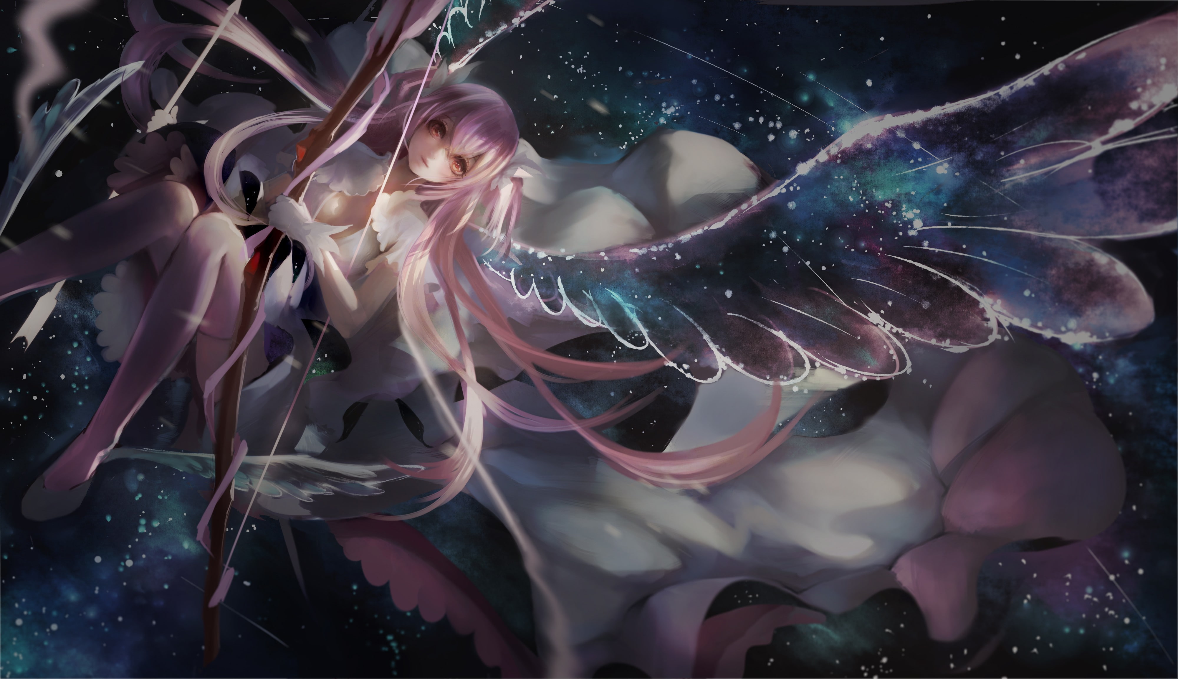 bow, wings, stars, 4K, HD Wallpaper