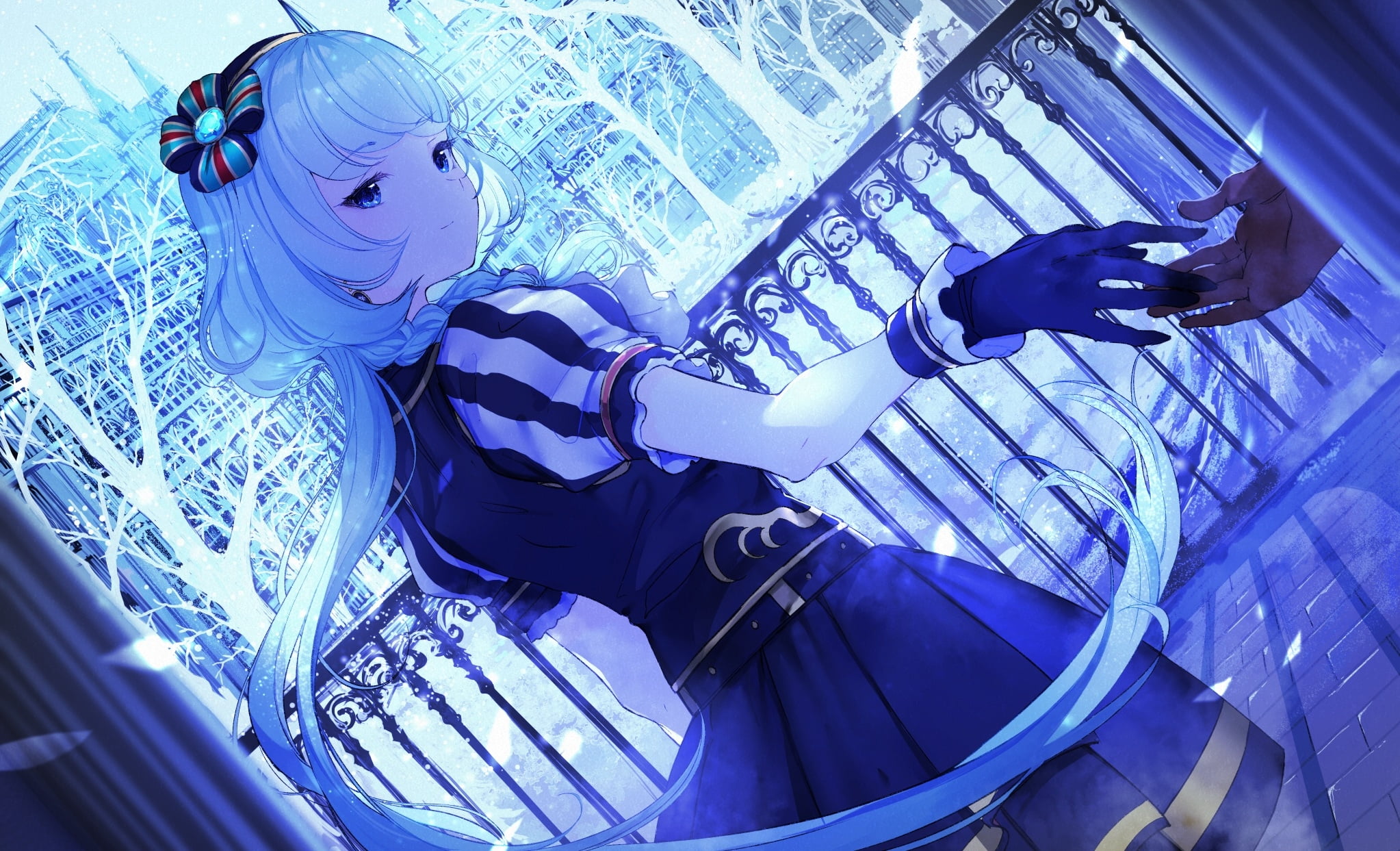 Dress, 1080P, Anime, Glove, Winter, White Hair, Aikatsu!, Alicia Charlotte, HD Wallpaper