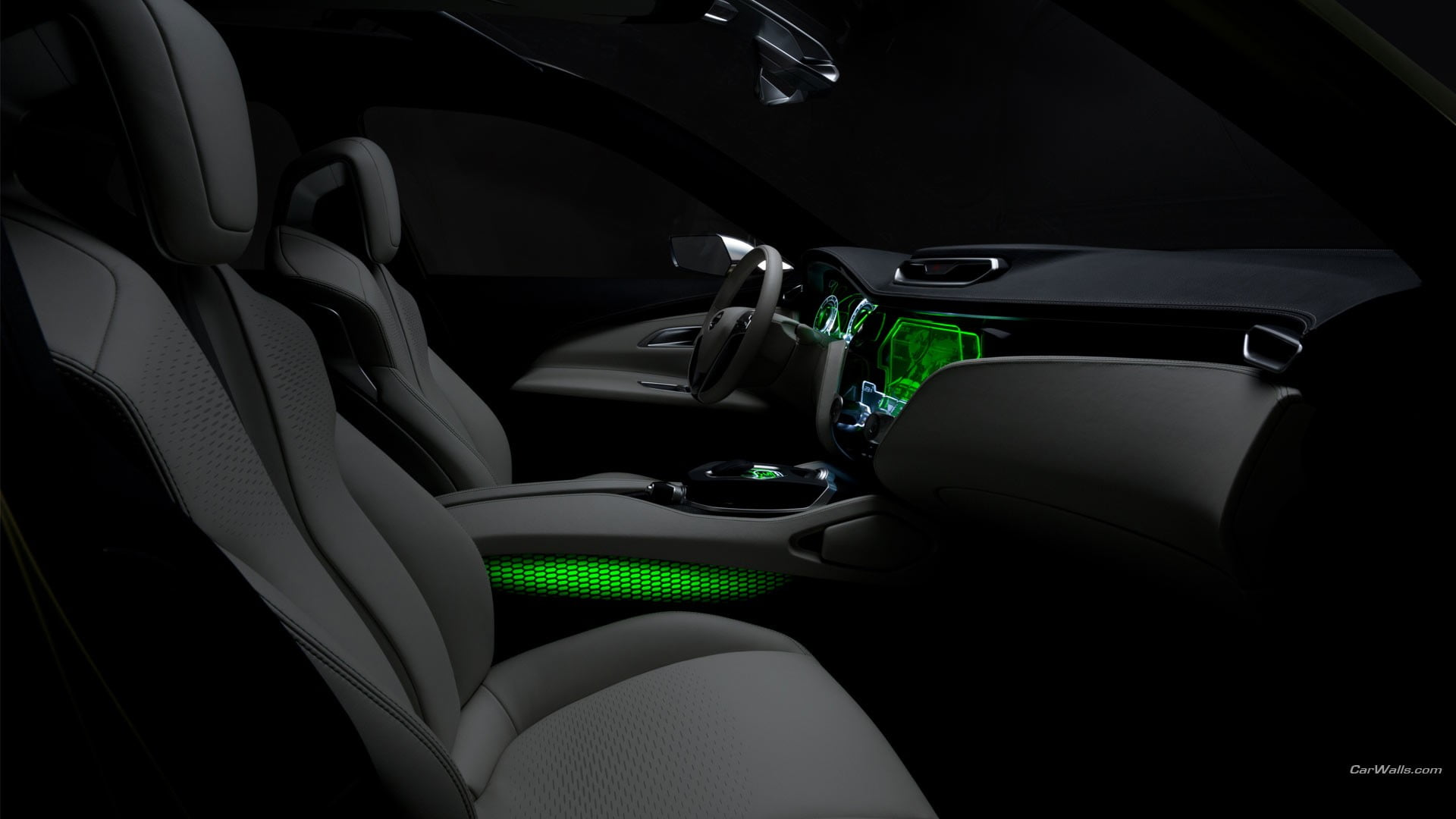 land vehicle, steering wheel, windshield, seat, control panel, black, interior, no people, night, dashboard, car, green, car interior, Nissan Hi-Cross, HD Wallpaper