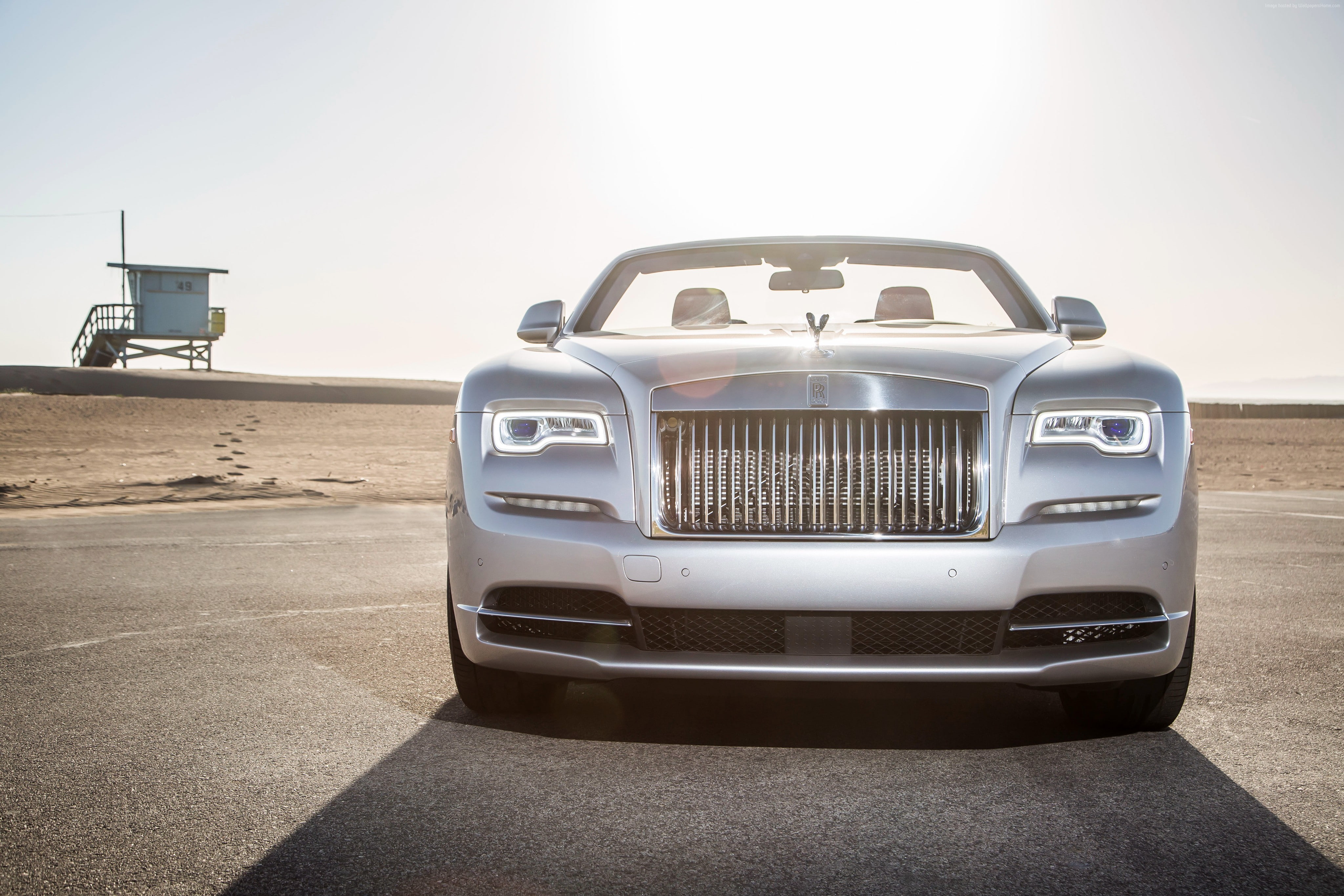 luxury cars, 4K, silver, Rolls-Royce Dawn, HD Wallpaper
