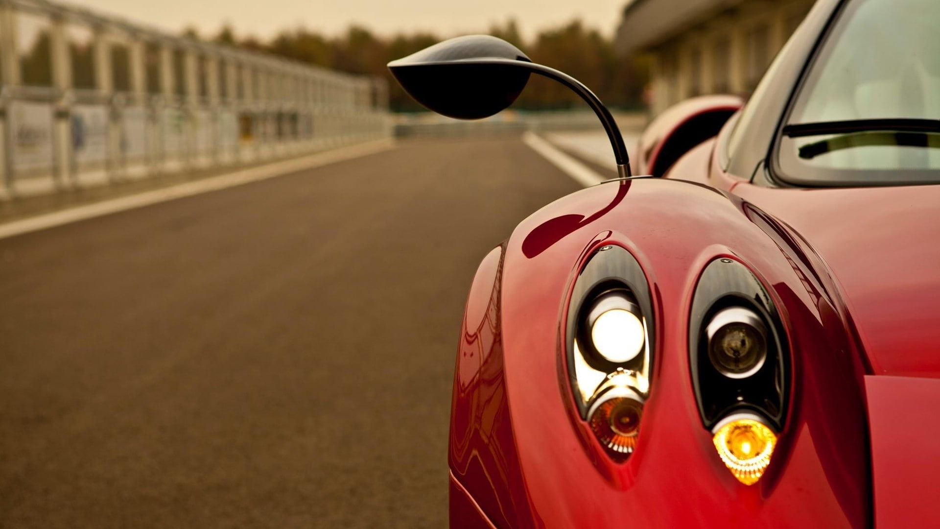 headlight, cars, sport, huayra, 1080P, red, hd, pagani, car, HD Wallpaper