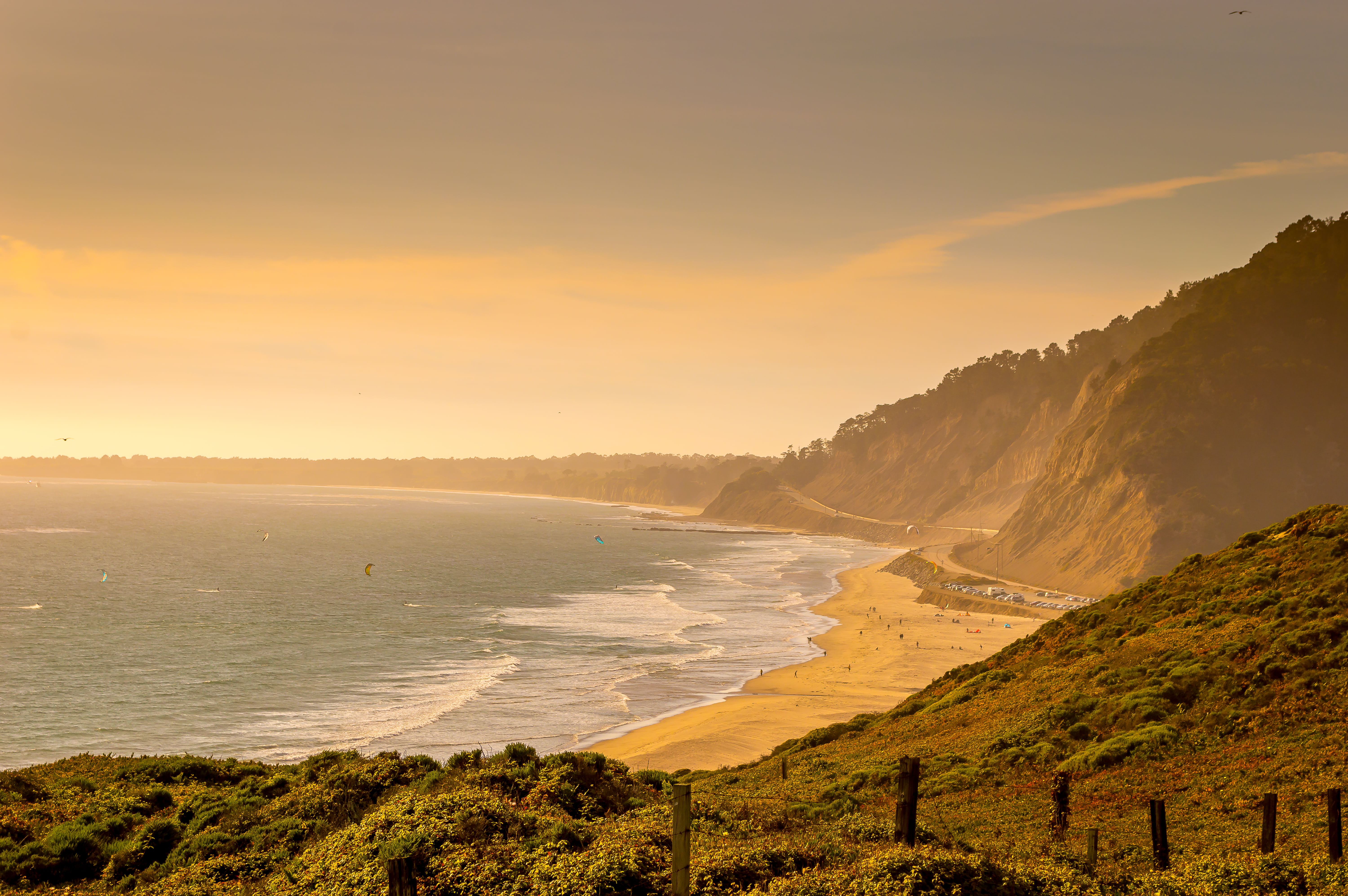 landscape, daytime, outdoors, sunset, scenics, nature, 5K, near, highway, coastline, ocean, sea, mountain, beach, cliff, HD Wallpaper