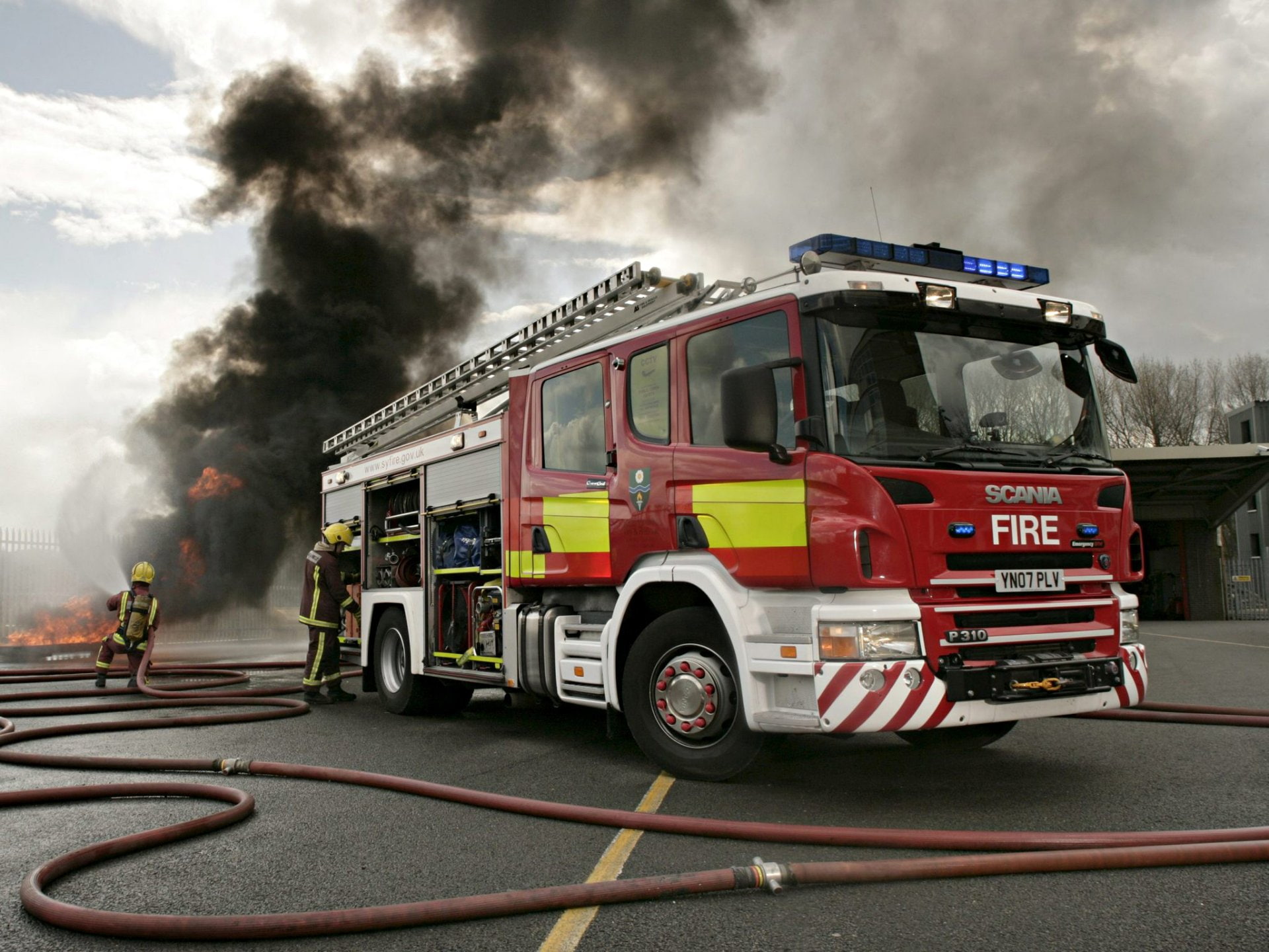 Vehicles, Scania Fire Truck, 1080P, HD Wallpaper