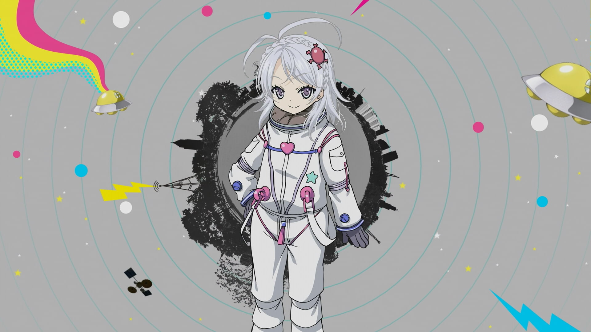 Hoshimiya Yashiro, Denpa Onna To Seishun Otoko, anime girls, representation, digital composite, technology, circle, pattern, art and craft, studio shot, HD Wallpaper