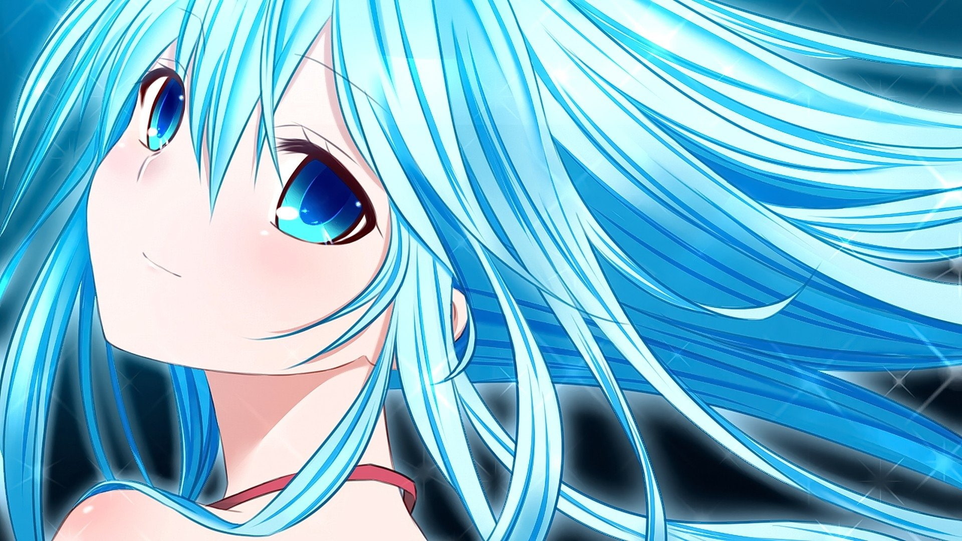 Blue Eyes, Blue Hair, Anime, 1080P, Denpa Onna To Seishun Otoko, Long Hair, HD Wallpaper