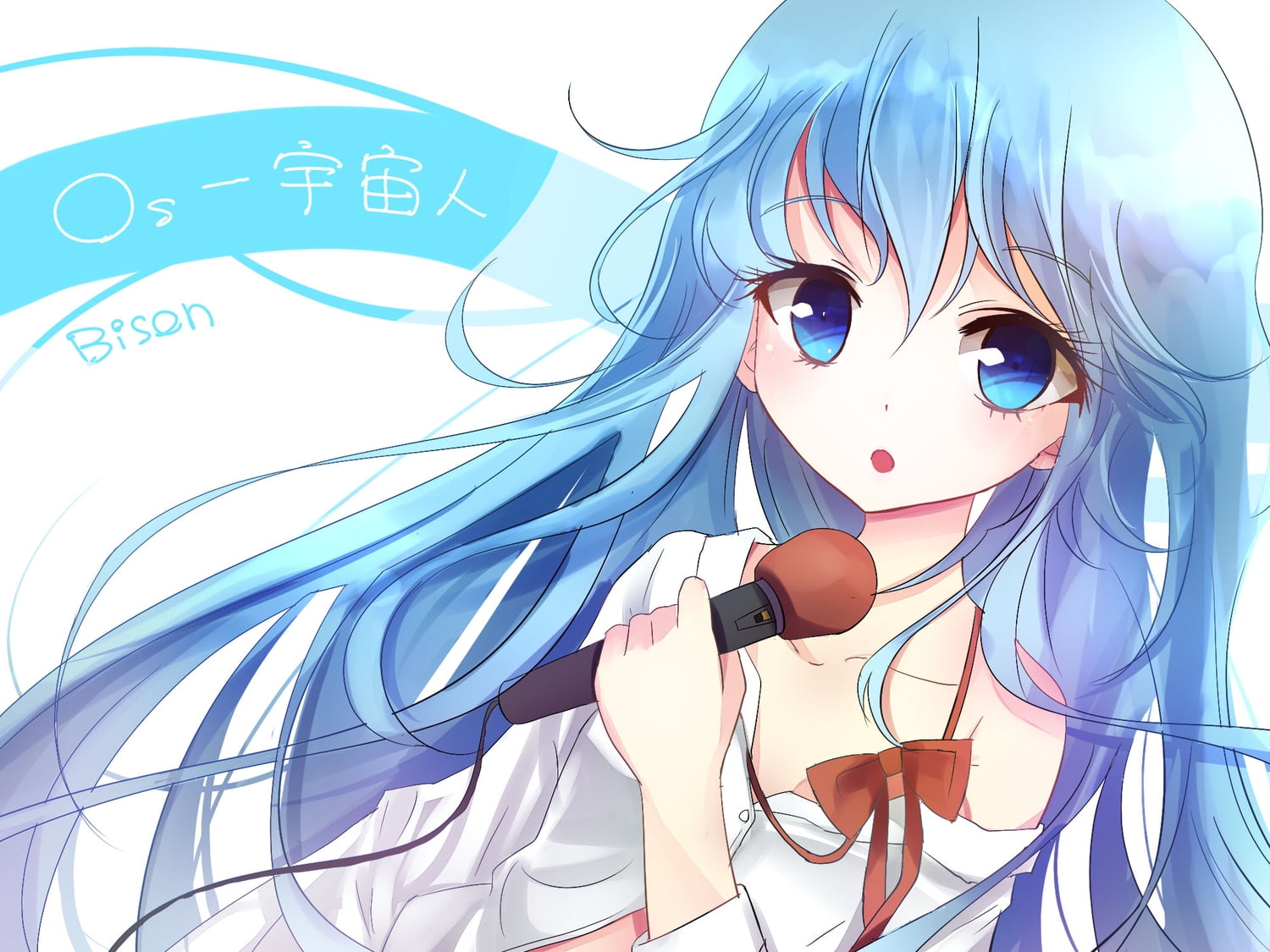 anime, girl, blue, headshot, abstract, image, females, 720P, vector, computer Graphic, communication, real people, fashion, front view, beauty, hairstyle, HD Wallpaper