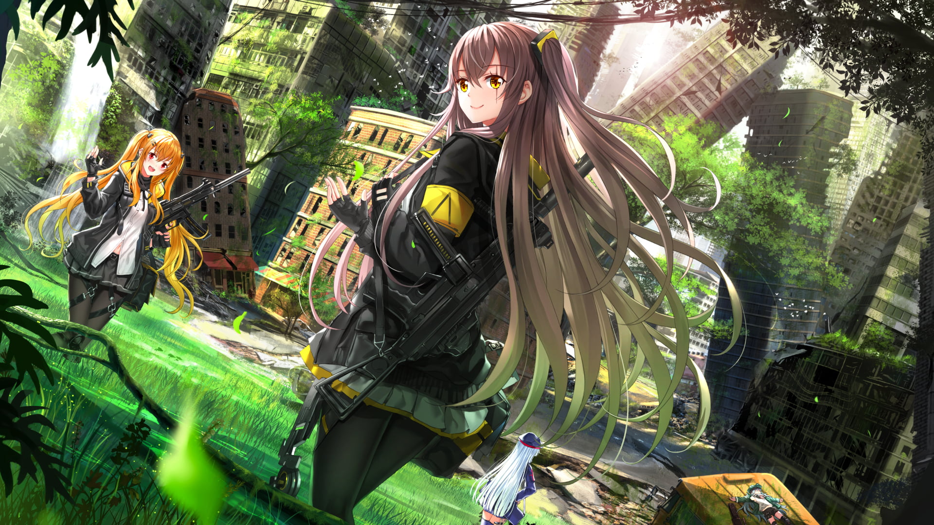 HK416 (Girls Frontline), Girls Frontline, 1080P, UMP9 (Girls Frontline), UMP45 (Girls Frontline), Video Game, G11 (Girls Frontline), HD Wallpaper