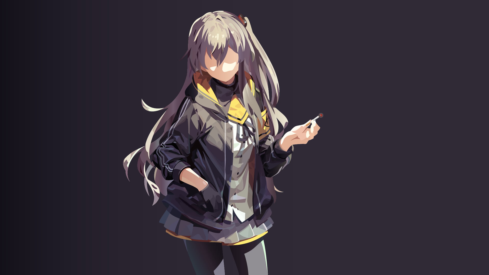 Girls Frontline, 1080P, ump45 (Girls Frontline), anime girls, minimalism, HD Wallpaper