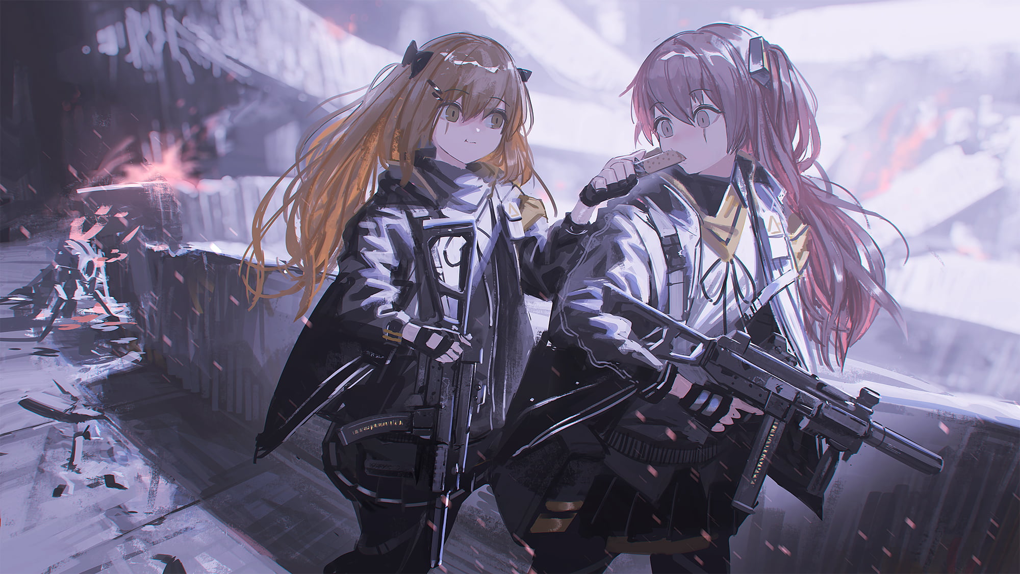 Girls Frontline, UMP9 (Girls Frontline), Reoen, anime, 1080P, anime girls, ump45 (Girls Frontline), HD Wallpaper