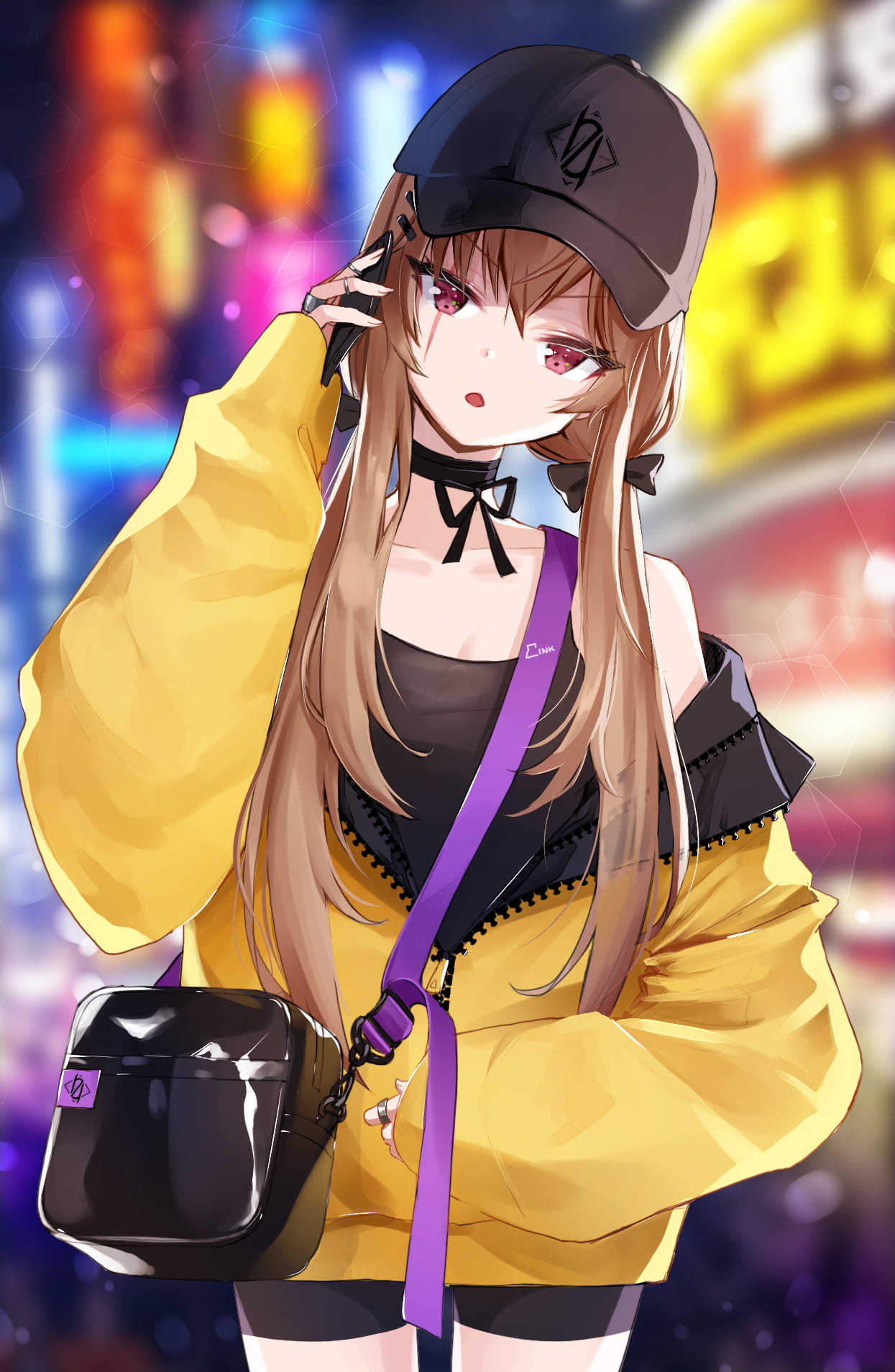 720P, artwork, digital art, jacket, black eyes, brunette, black hat, vertical, portrait display, Girls Frontline, anime girls, Girls Frontline, anime, Phone HD Wallpaper