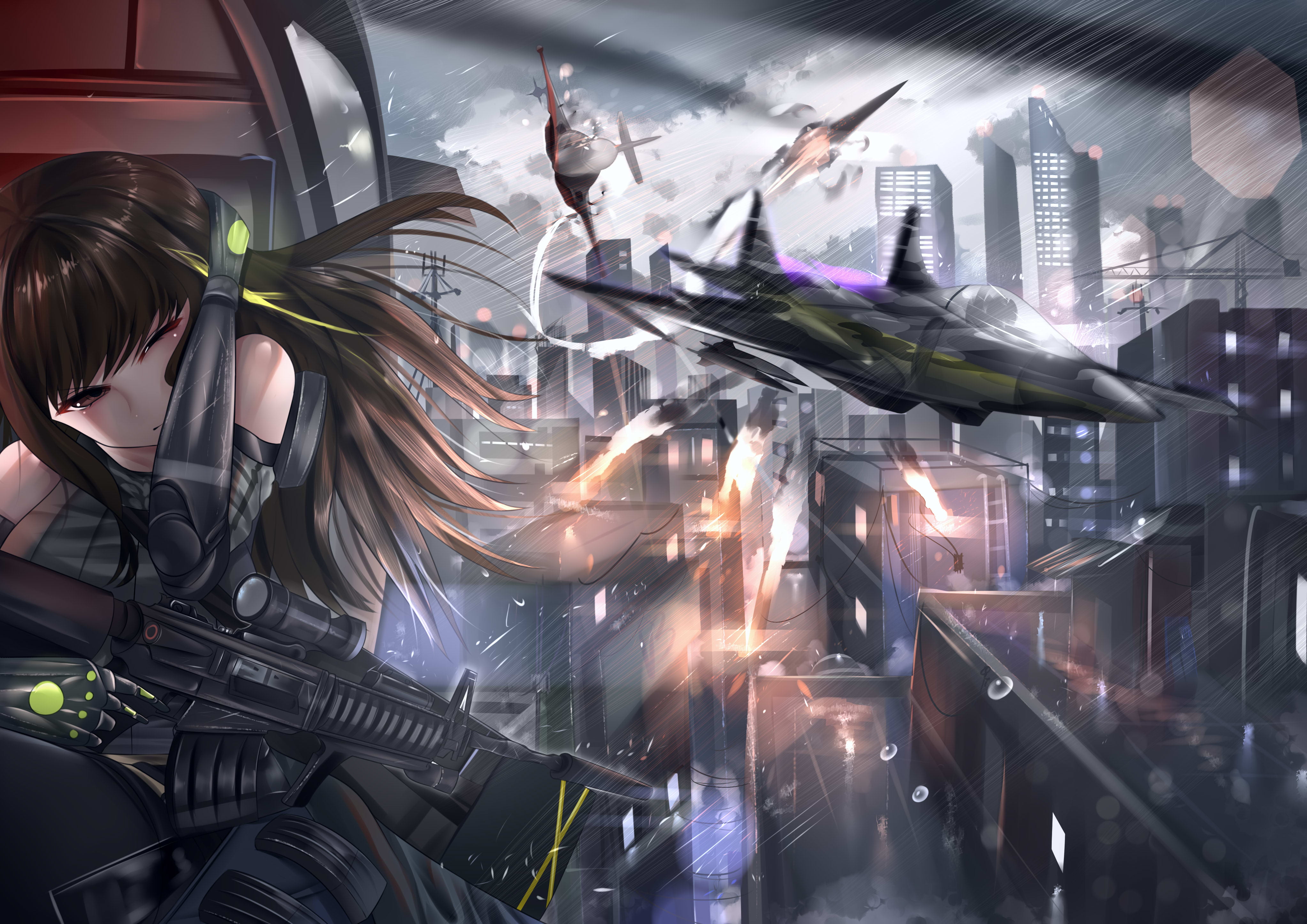 Girl With Weapon, 4K, M4A1, Girls Frontline, HD Wallpaper