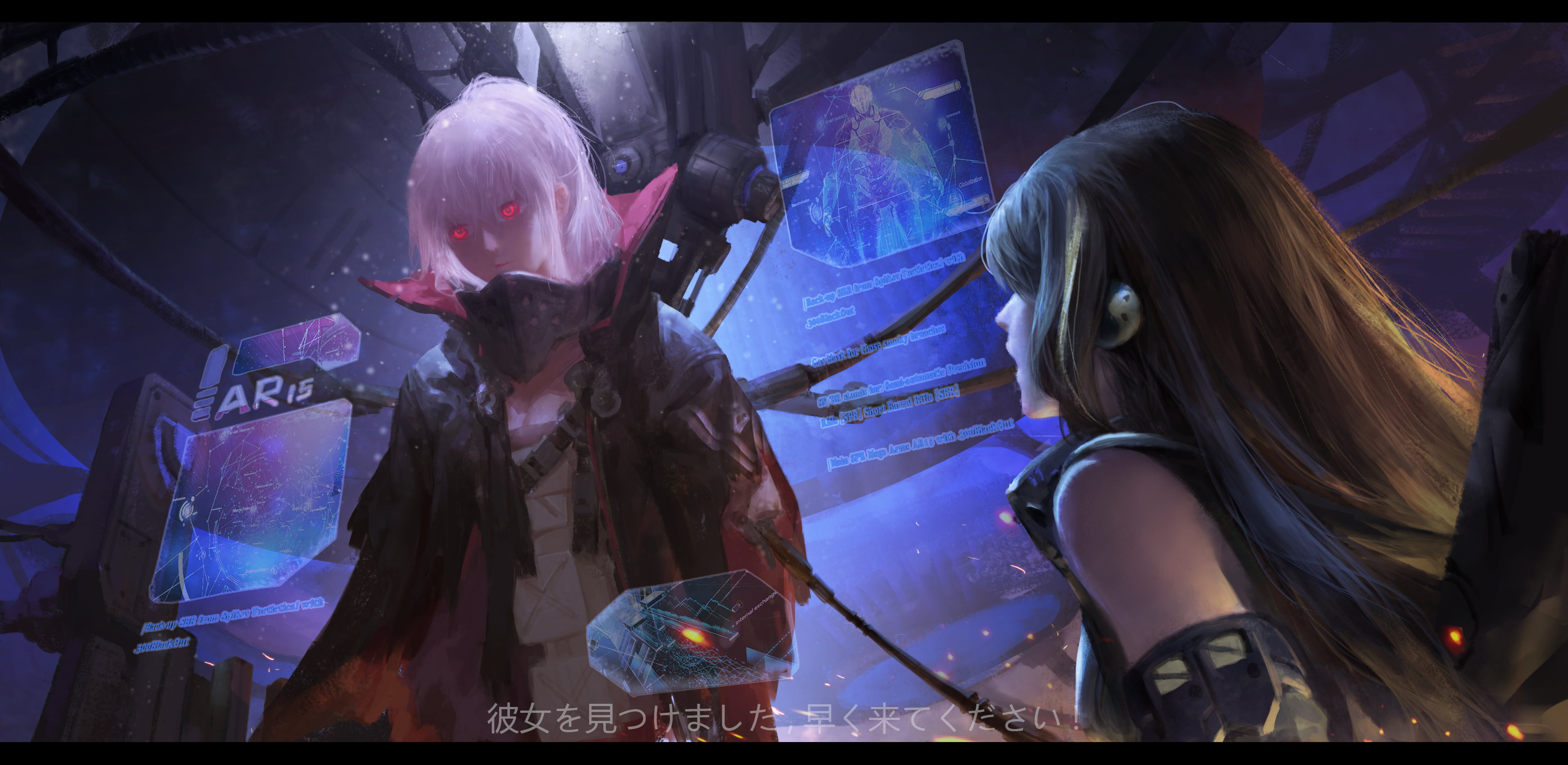 2K, Girls Frontline, anime girls, m4a1 (girls frontline), AR15 (Girls Frontline), TrainHB, anime, HD Wallpaper