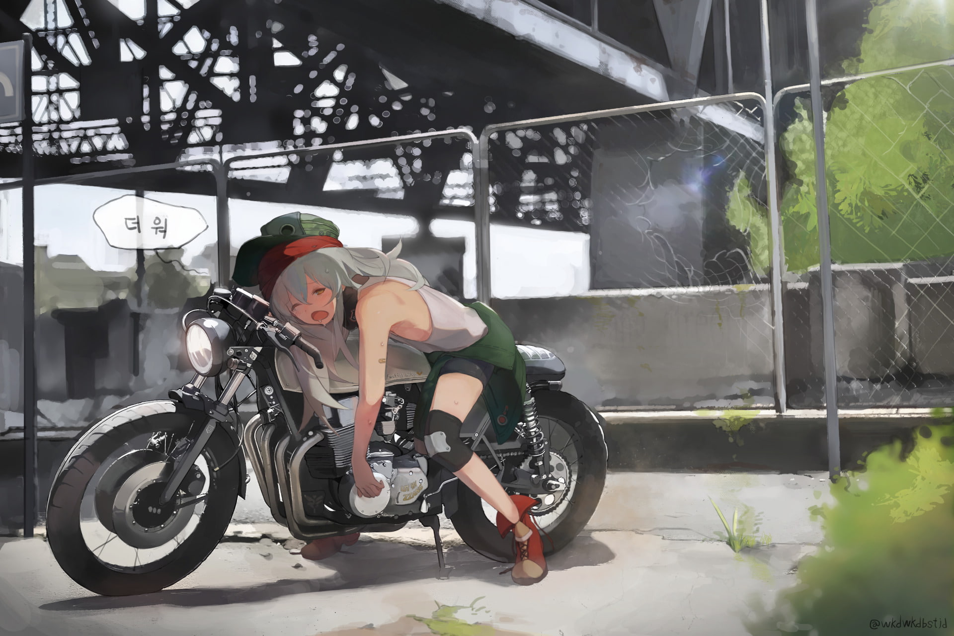 Long Hair, transportation, Girls Frontline, day, land vehicle, Hat, lifestyles, protection, real people, mode of transportation, men, headwear, full length, HD Wallpaper
