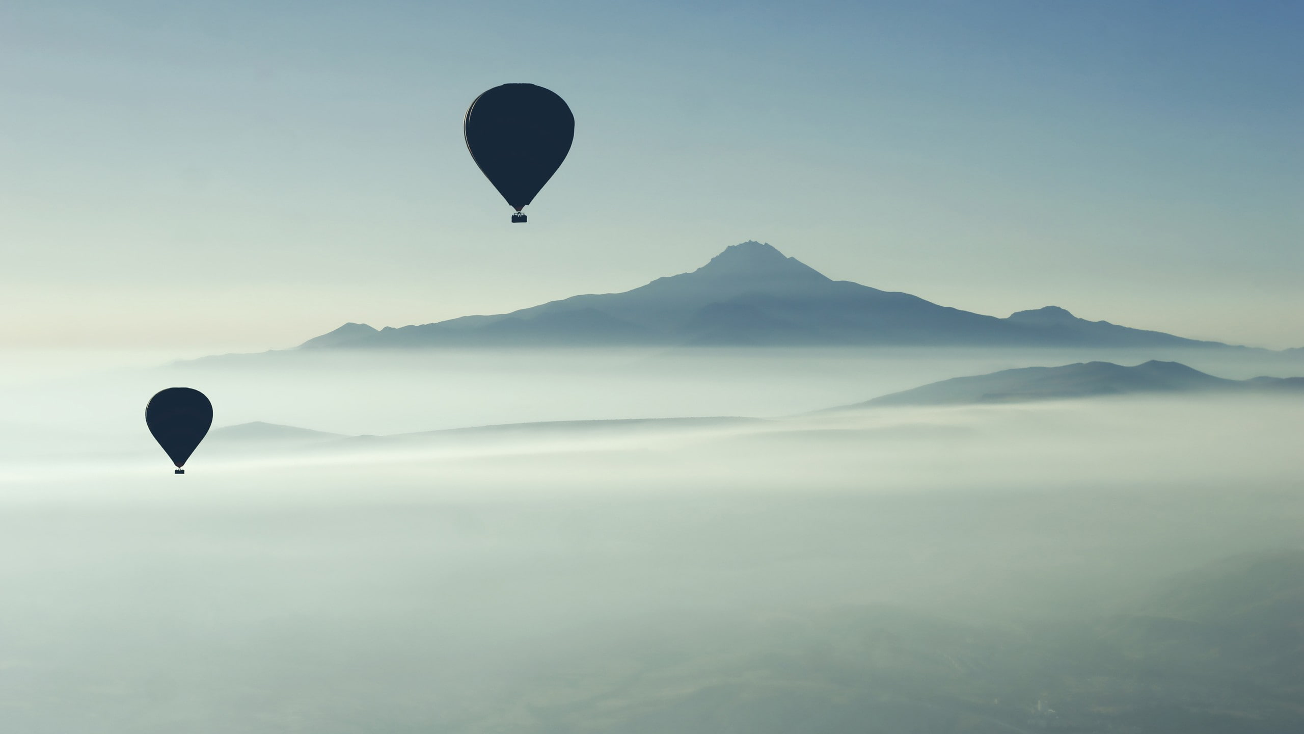 2K, mountains, hot air balloons, vehicle, HD Wallpaper