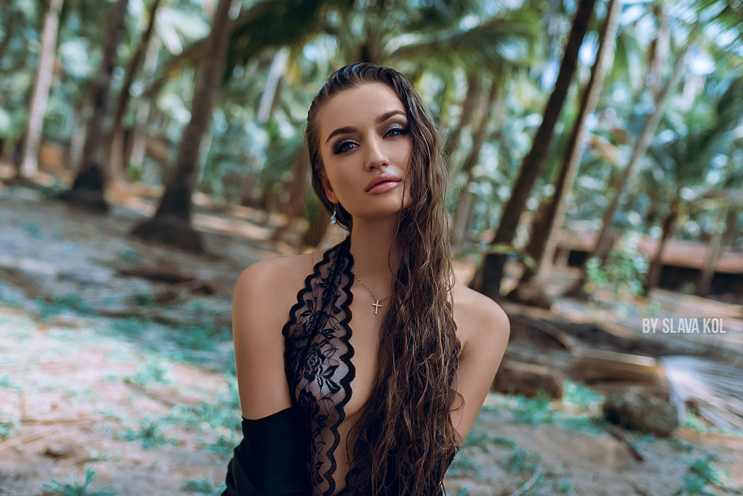lace, 2K, model, long hair, Thank Aug, Thank Since, bokeh, HD Wallpaper