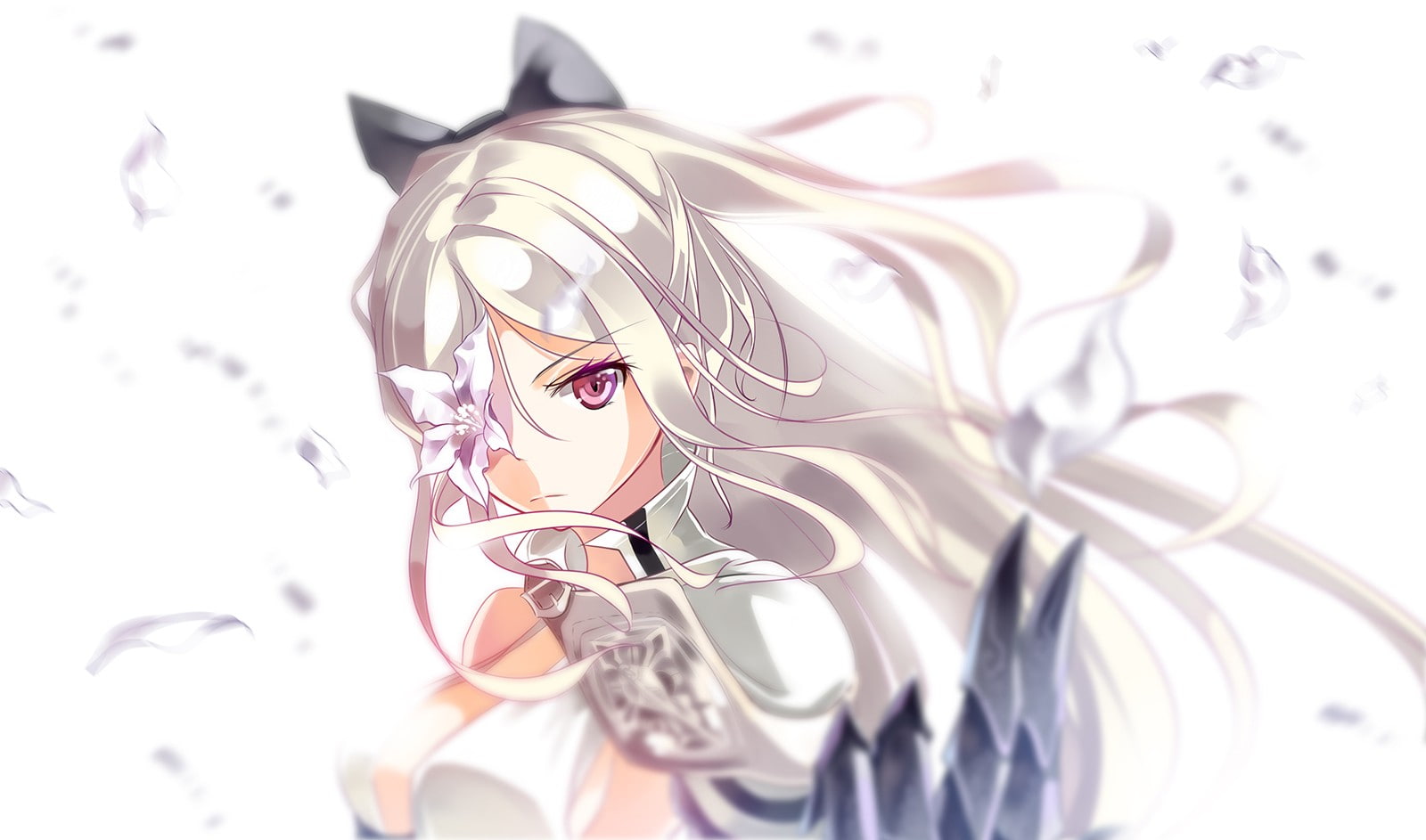 silver hair, 720P, Drakengard 3, flowers, Drakengard, anime girls, HD Wallpaper