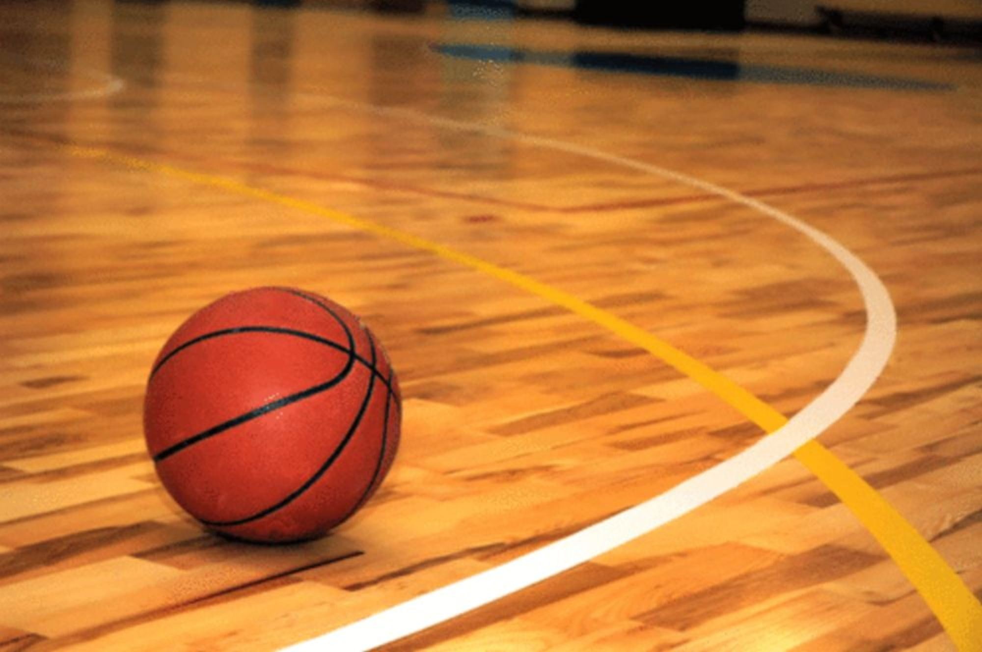basketball - ball, basketball - sport, sport, school gymnasium, exercising, flooring, ball, hardwood floor, 1080P, single object, sphere, basketball   hd widescreen, HD Wallpaper