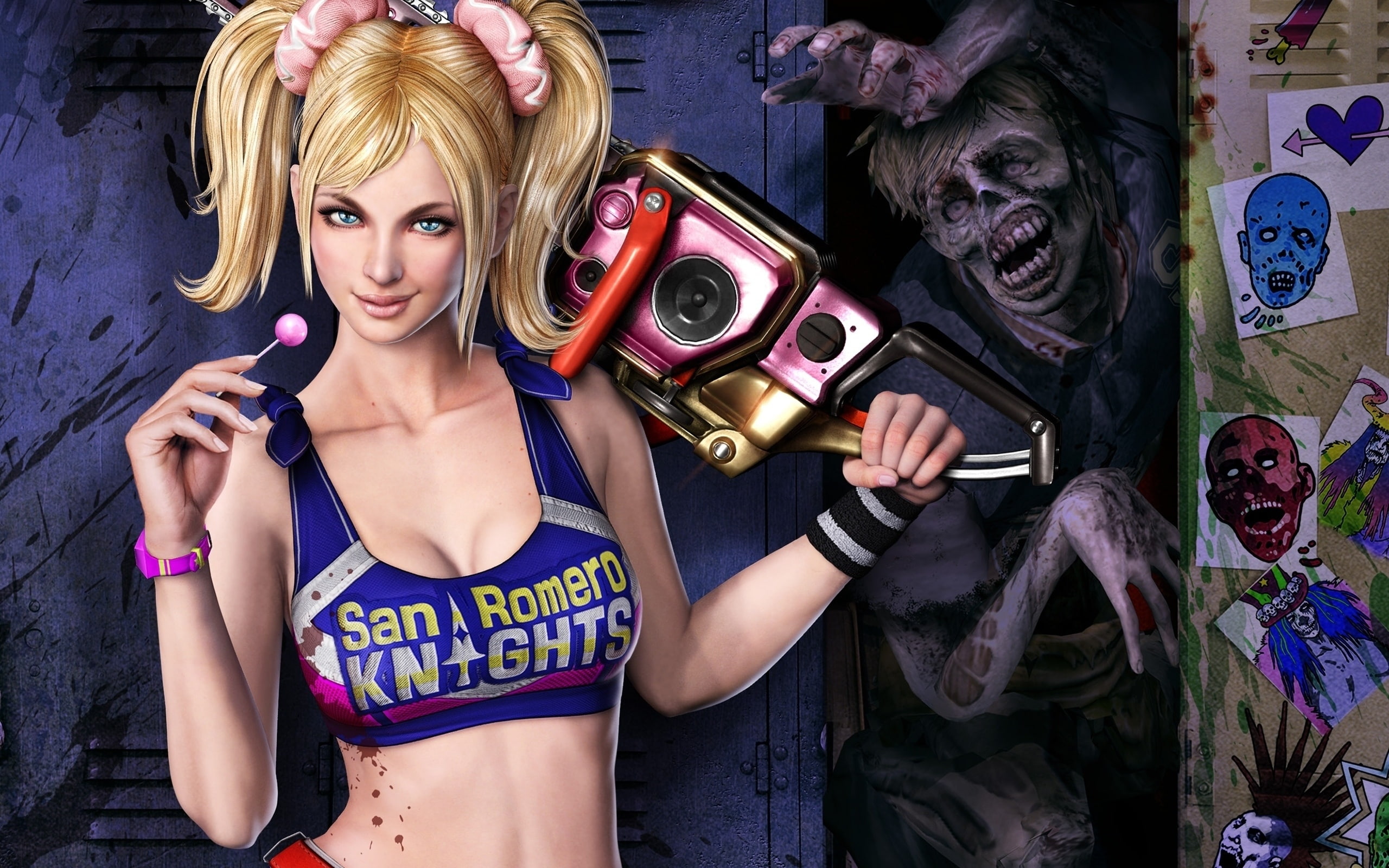 2K, Girl, Lollipop, Chainsaw, HD Wallpaper