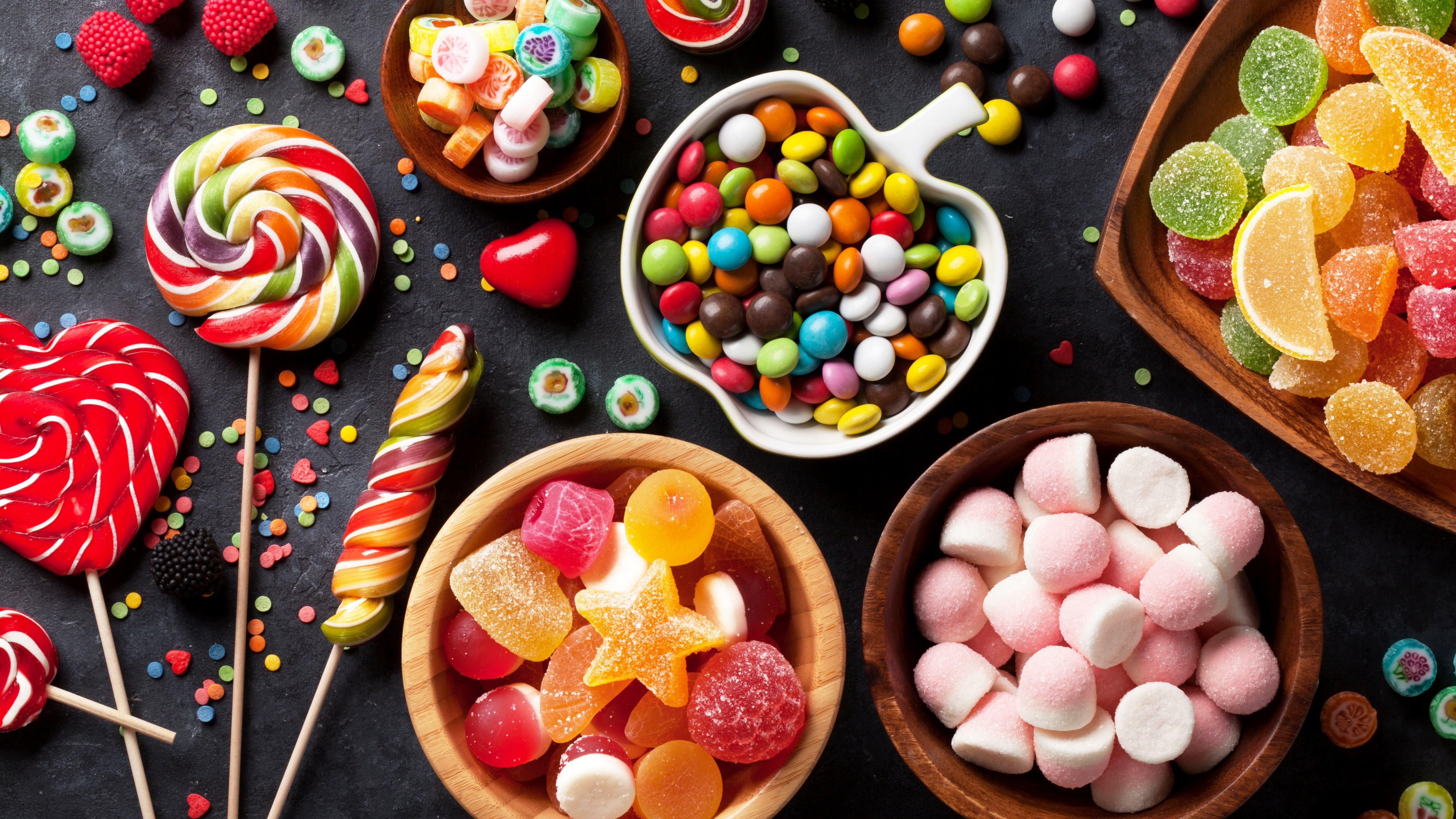 lollipop, assorted, stack, marmellou, delicious, flavor, jellies, candy, 5k, 5K, candies, HD Wallpaper