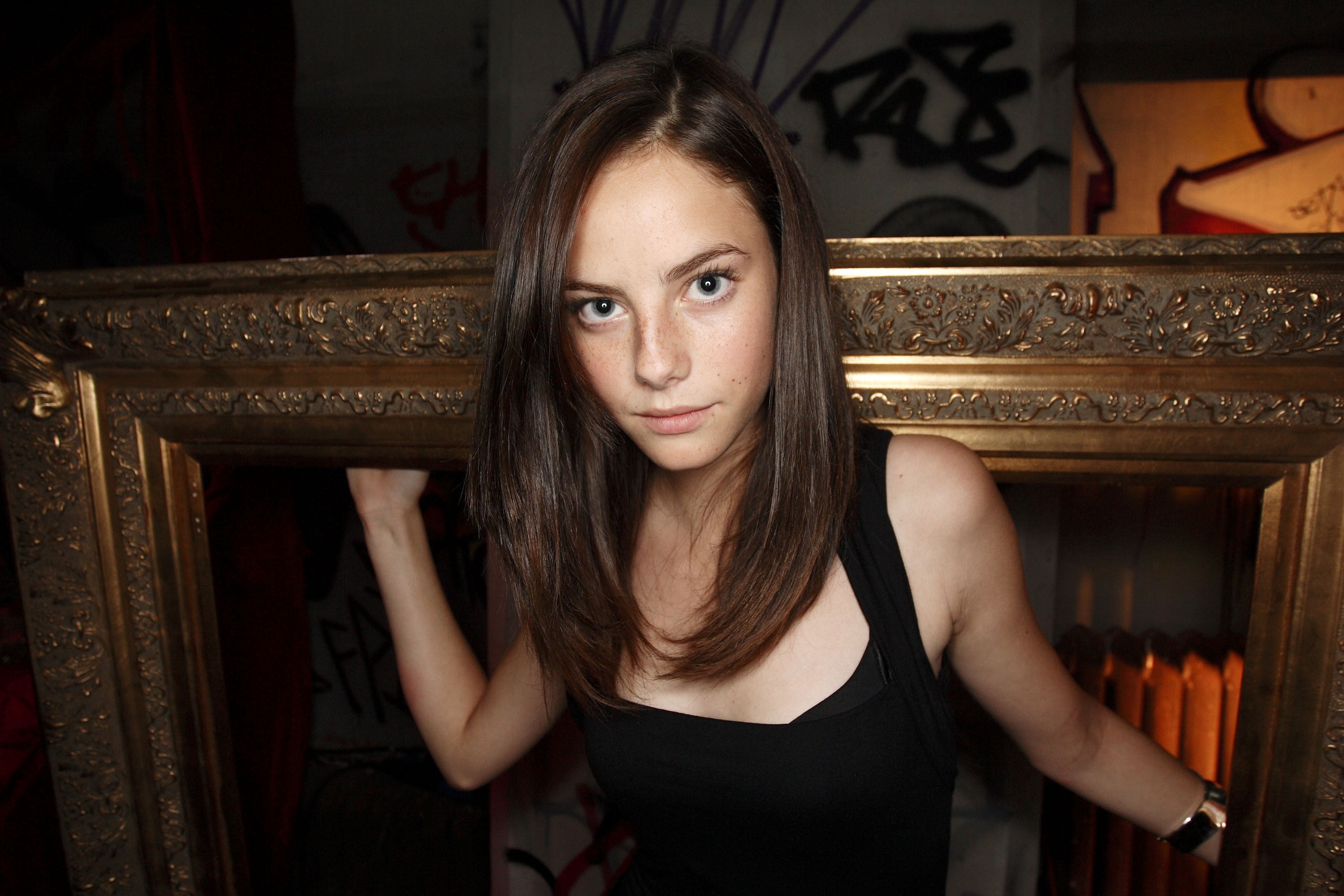looking at camera, beautiful woman, clothing, young women, front view, nightlife, brunette, hairstyle, portrait, Kaya Scodelario, beauty, indoors, standing, HD Wallpaper