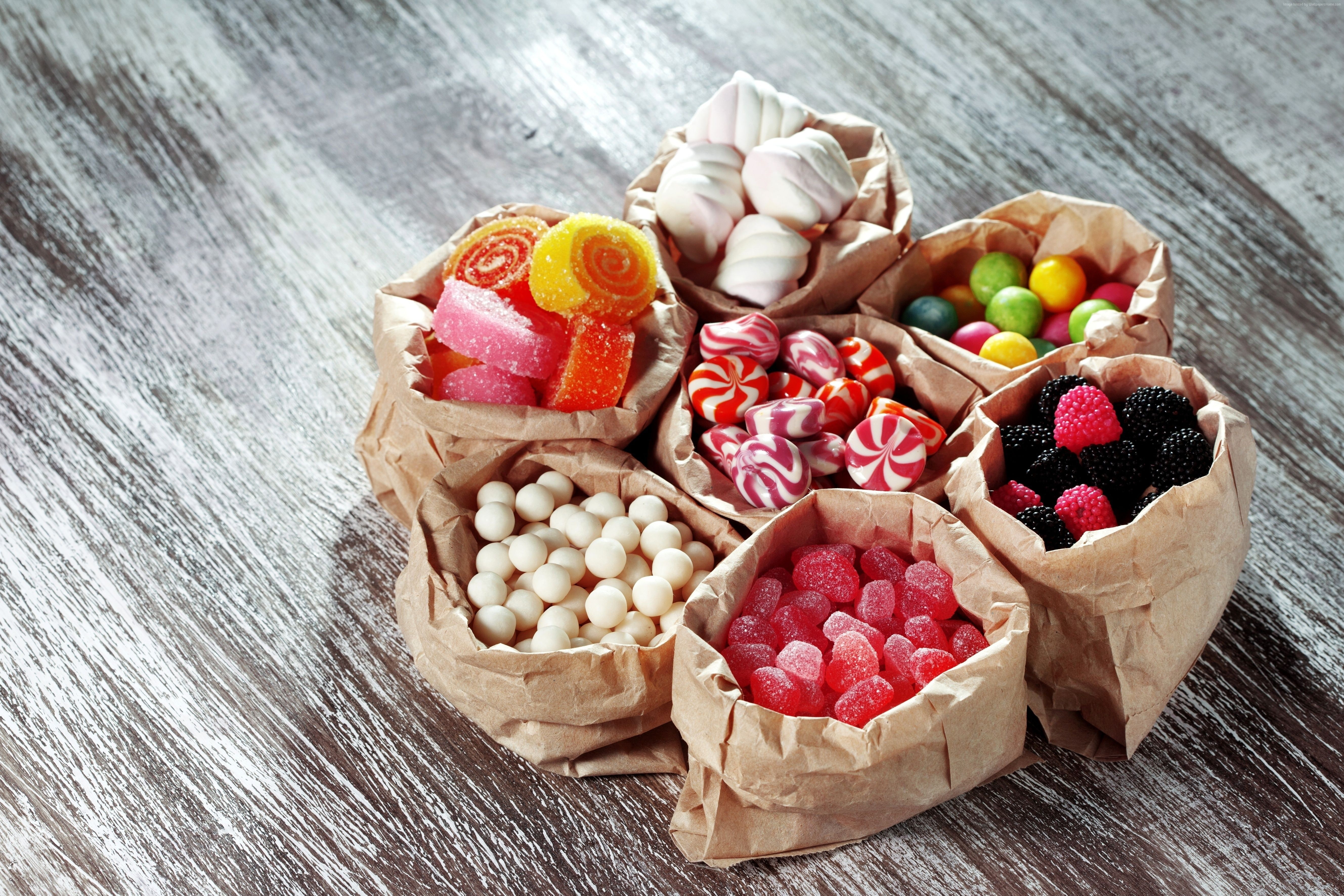 blackberries, 5K, candy, delicious, marmellou, jellies, 5K, HD Wallpaper