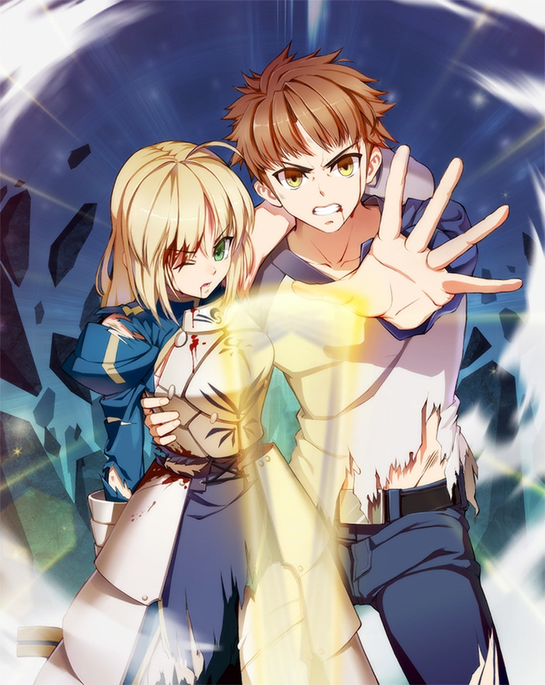 women, celebration, body part, bizarre, human representation, fantasy, young adult, art and craft, 720P, representation, emotion, Saber, Fate Series, Shirou Emiya, Phone HD Wallpaper