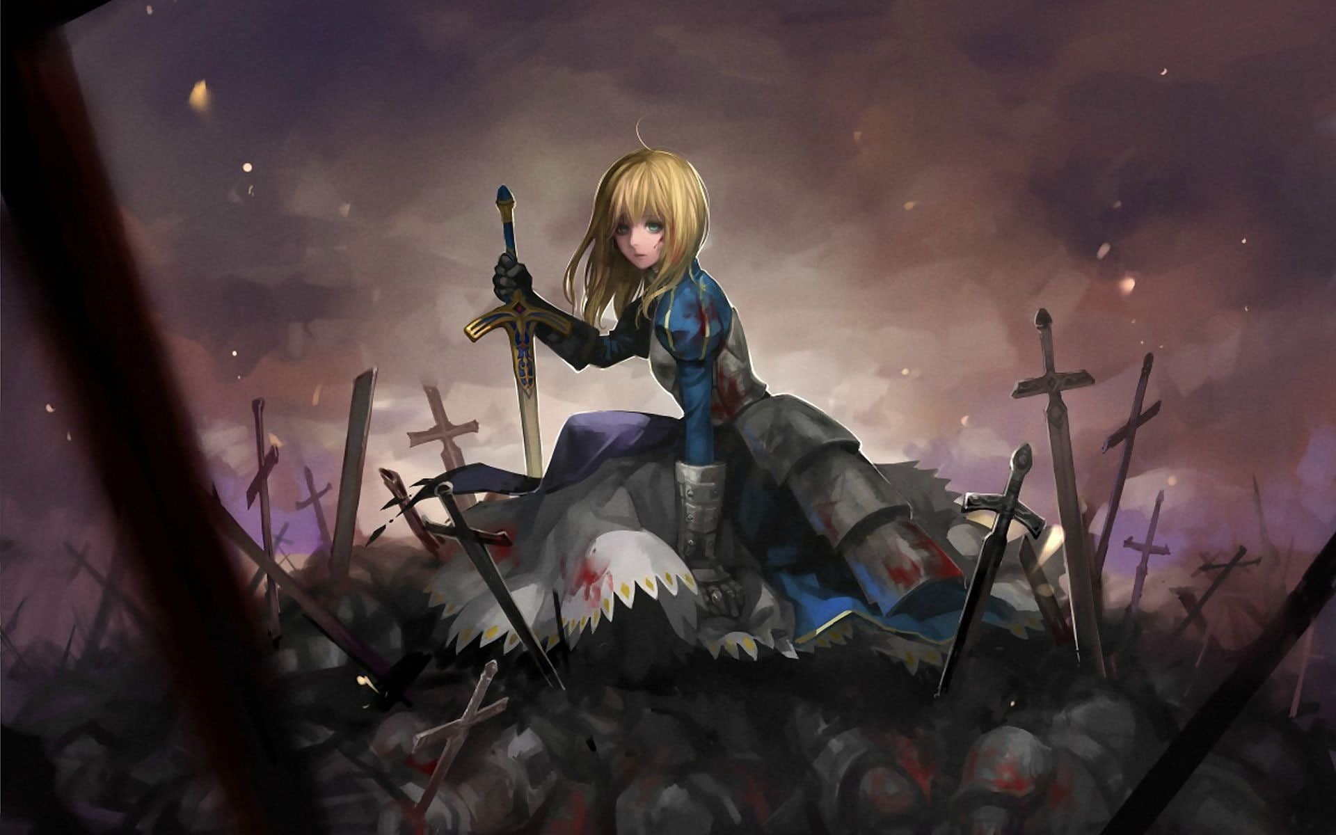 1080P, Fate Series, FateStay Night, Artoria Pendragon, anime girls, Saber, HD Wallpaper