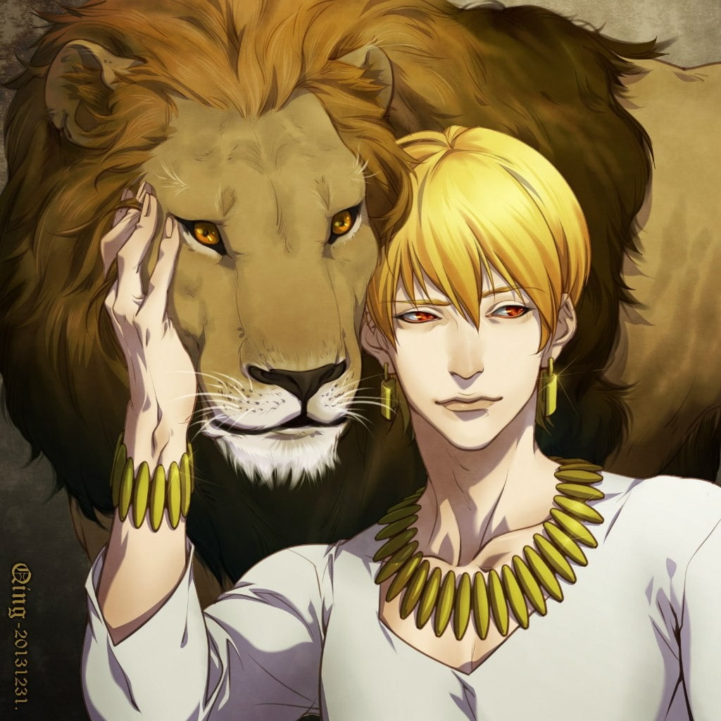 front view, lifestyles, day, indoors, Gilgamesh, mannequin, close-up, looking at camera, hairstyle, Fate/Zero, store, retail display, people, lion, human representation, Phone HD Wallpaper