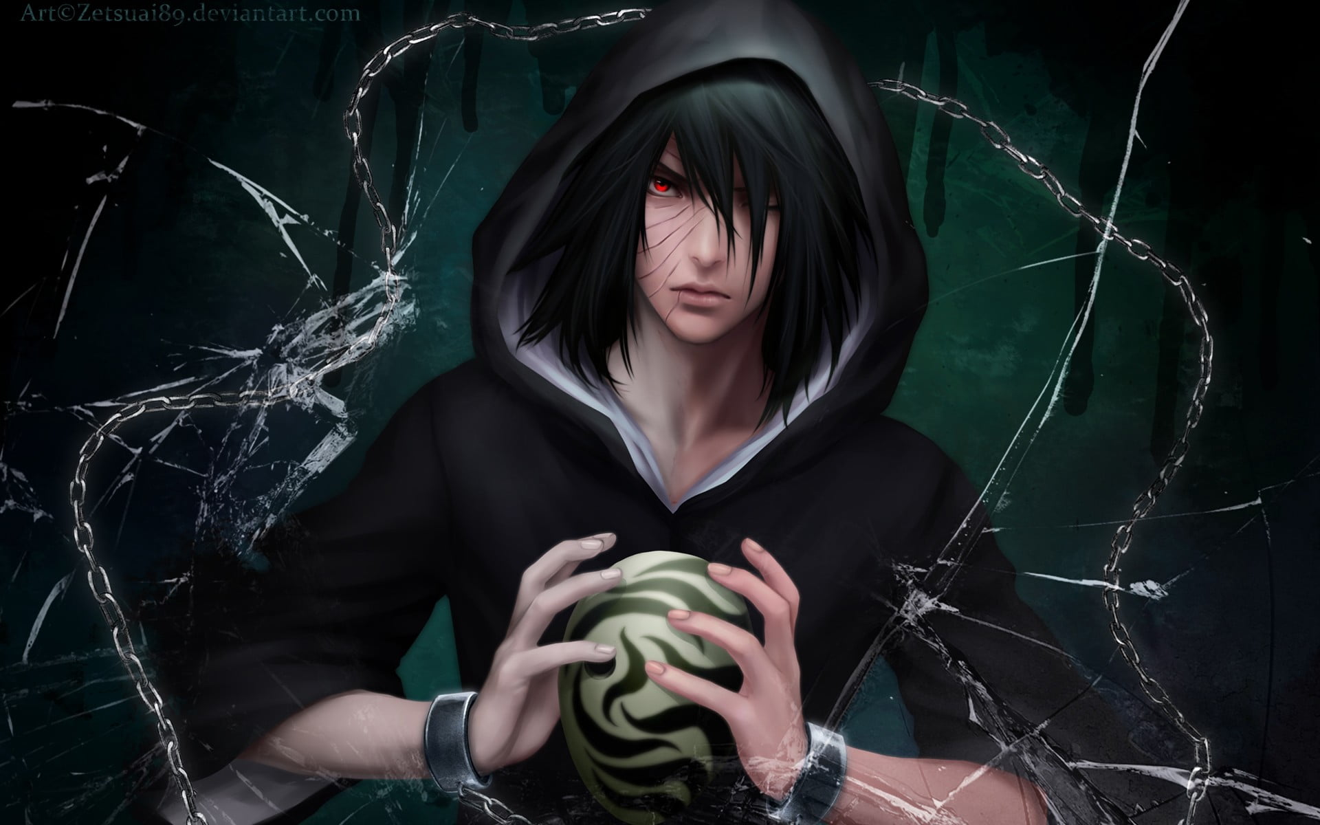 adult, front view, mask, females, chains, real people, teenager, digital composite, black background, spooky, women, Uchiha Madara, leisure activity, character, HD Wallpaper