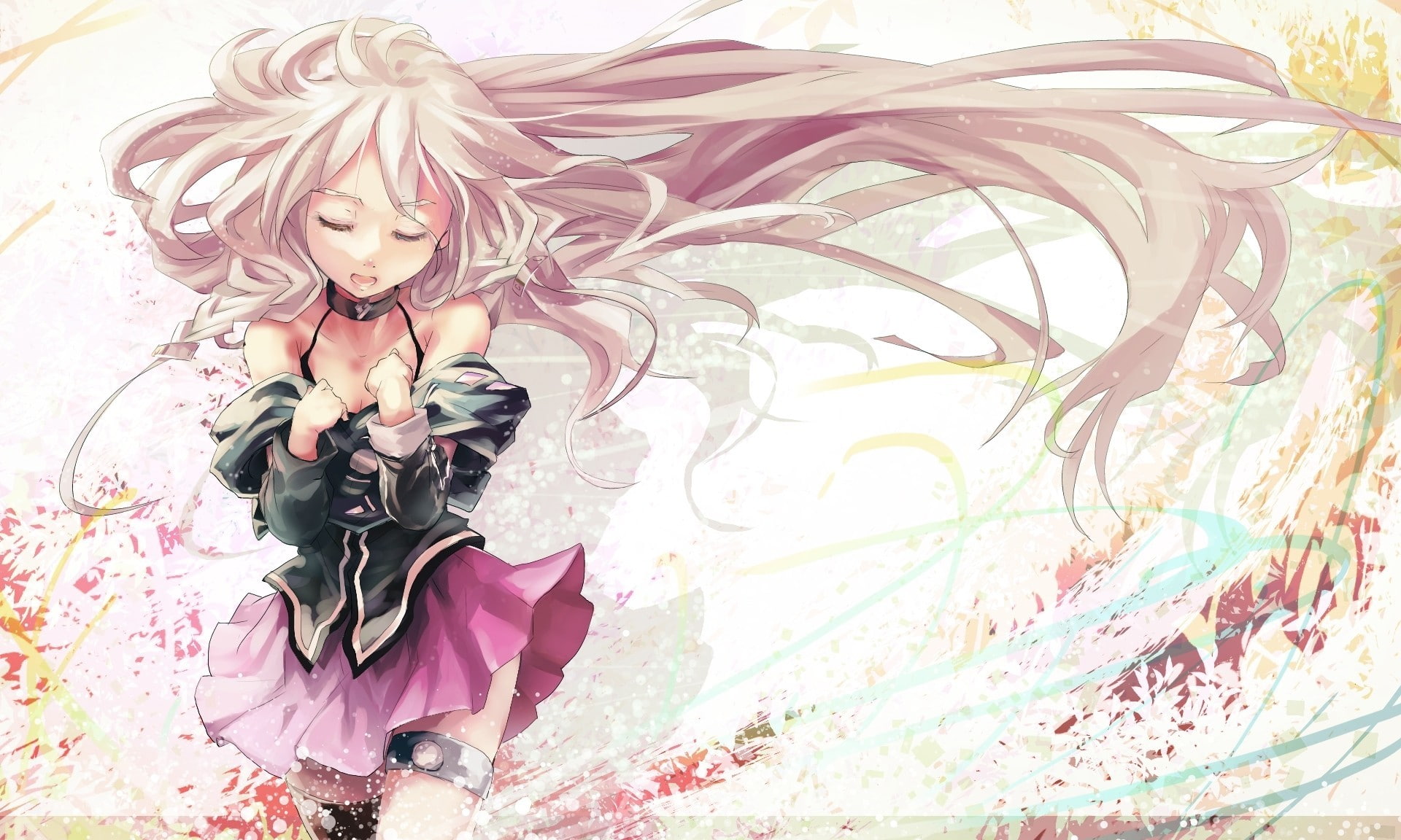 nature, clothing, real people, long hair, IA (Vocaloid), women, one person, pattern, fashion, hairstyle, 1080P, Vocaloid, young women, creativity, front view, HD Wallpaper